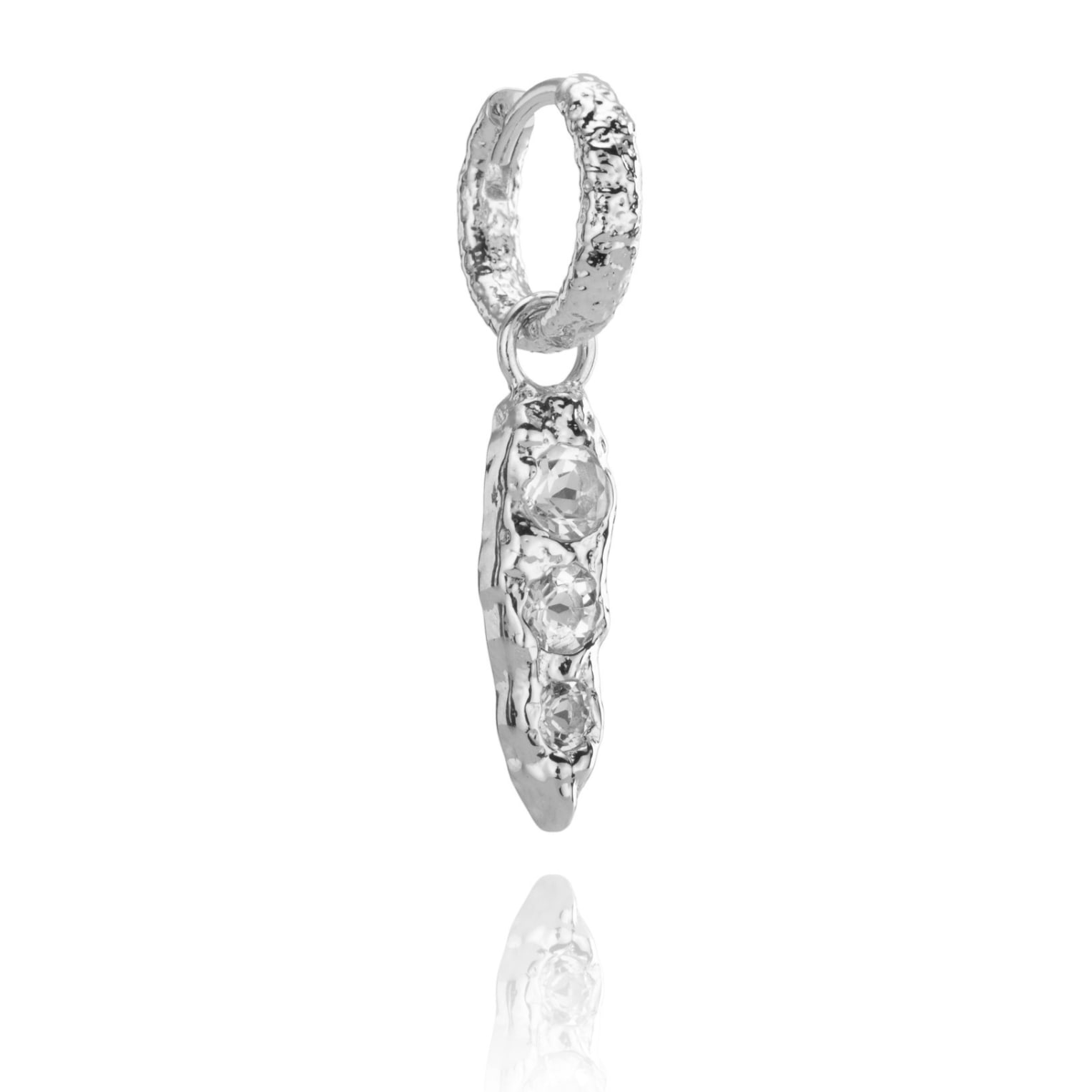Aaria London Women's Iris Molten Spike Earring Charm - Silver