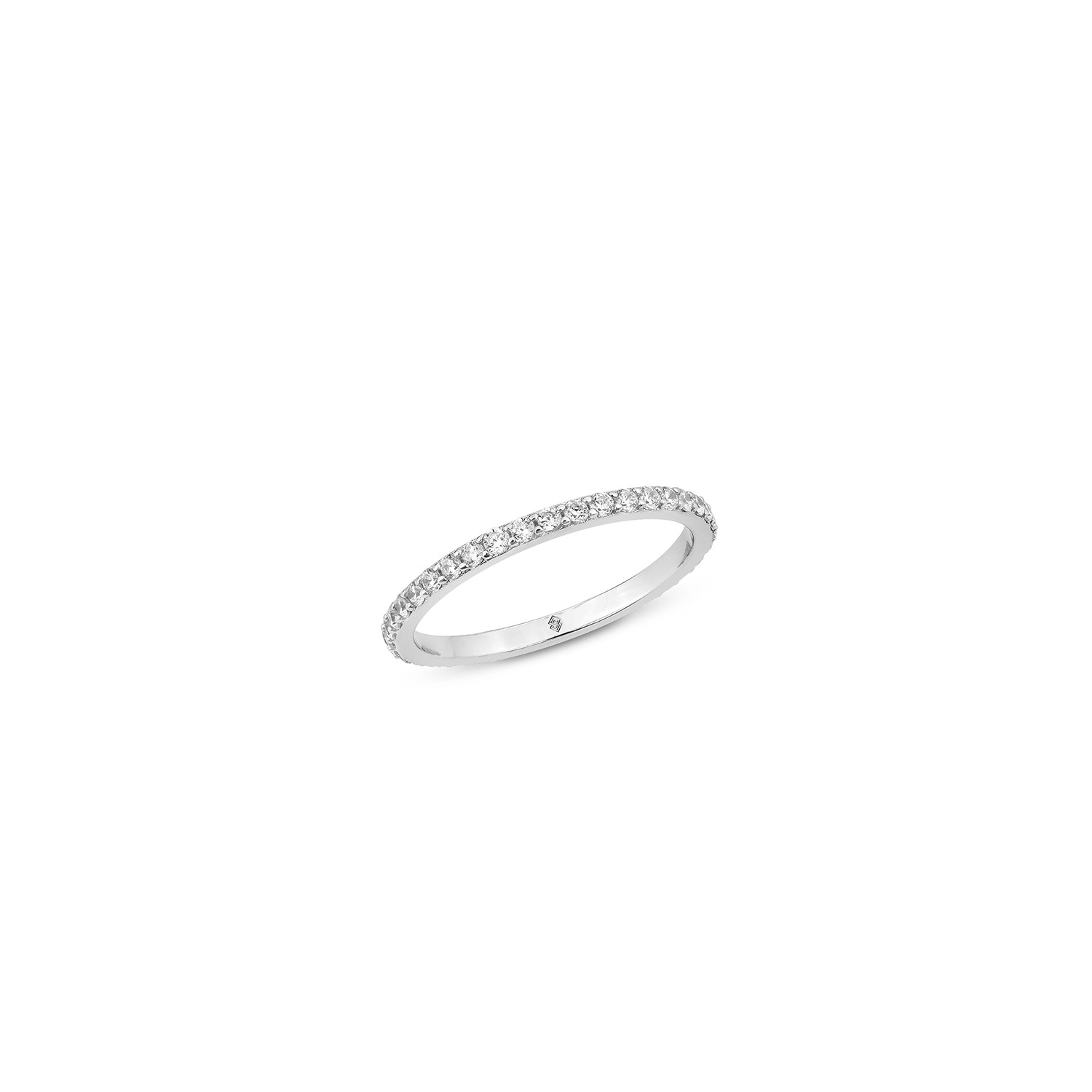 Sally Skoufis Women's White / Silver Highbeam Midi Ring With Man Made Cz Diamond Stimulant In Sterling Silver In Multi