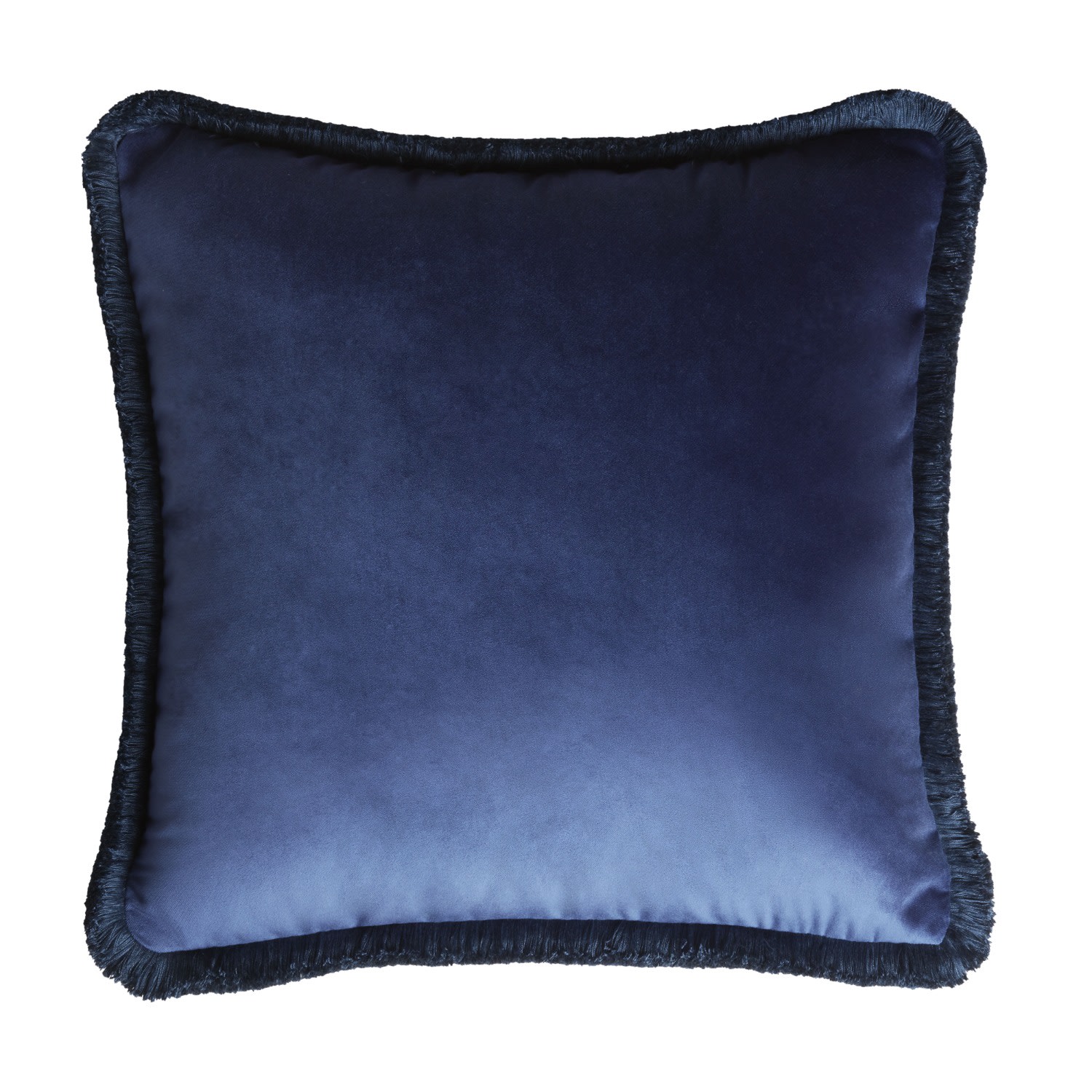 Velvet Sixty Cushion With Fringes Blue Lo Decor