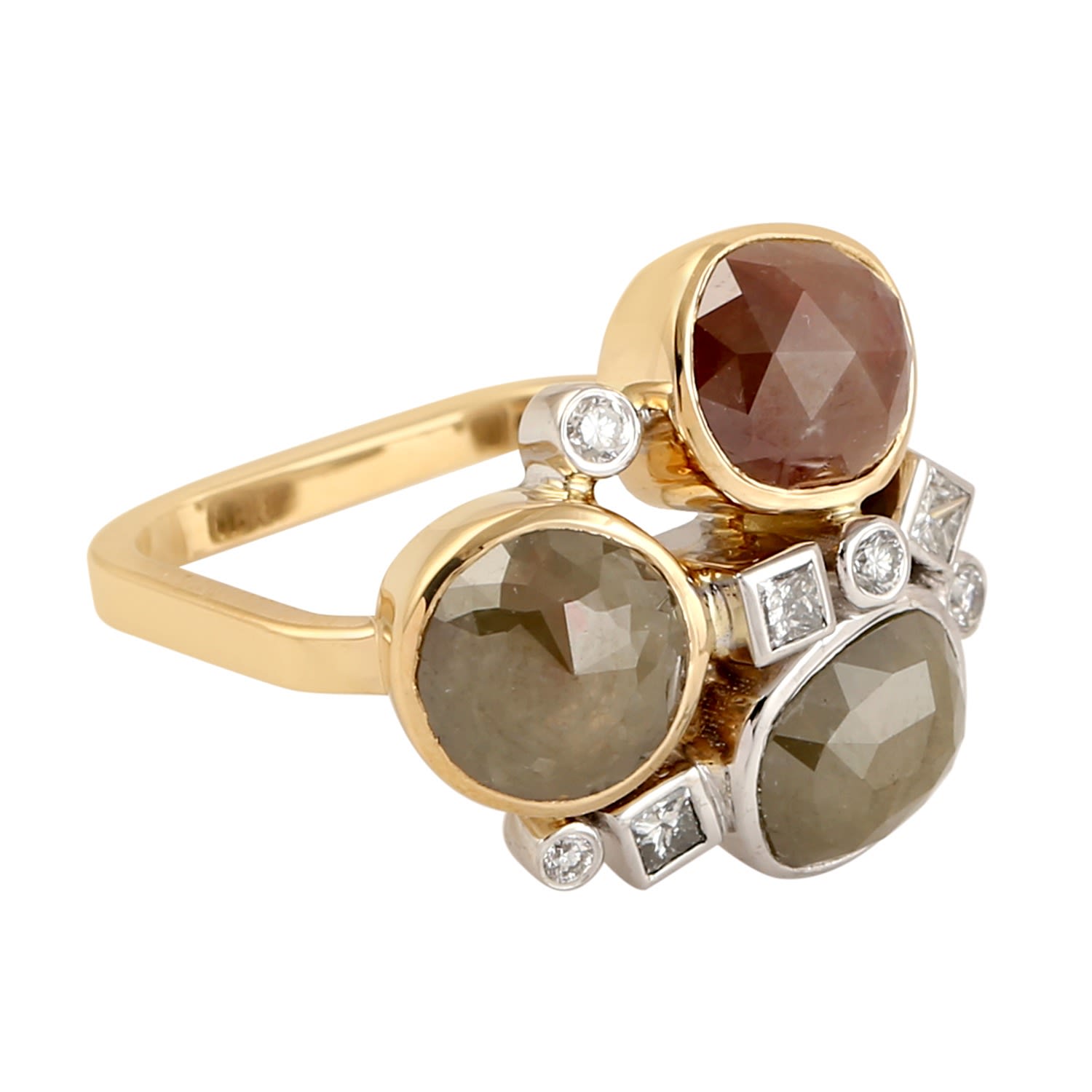 Women’s Gold / White / Brown Gold Natural Ice Diamond Cocktail Ring Diamond Artisan