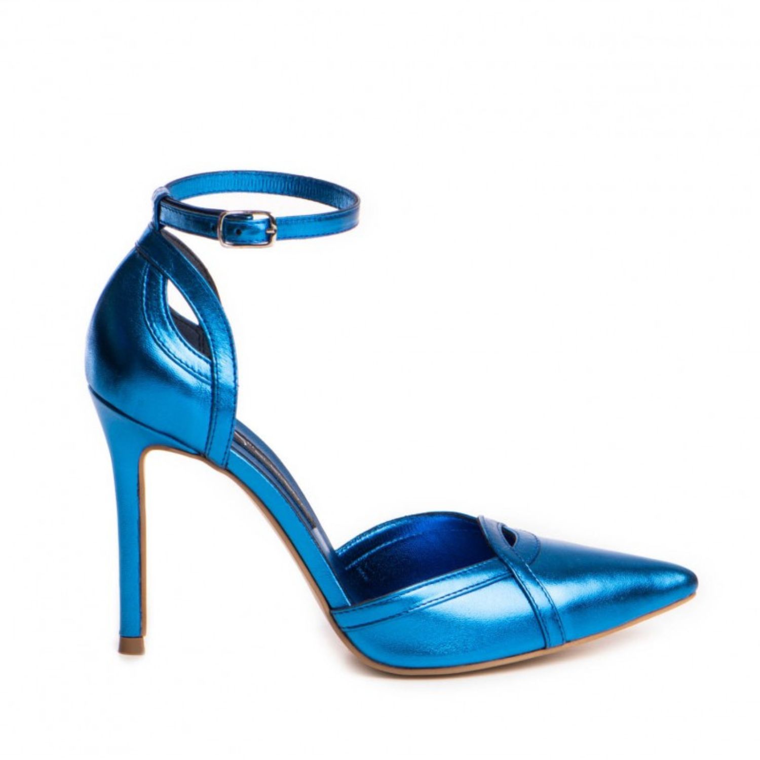 The 5th Element Women's Ashanti Pumps In Metallic Blue Leather In Blue