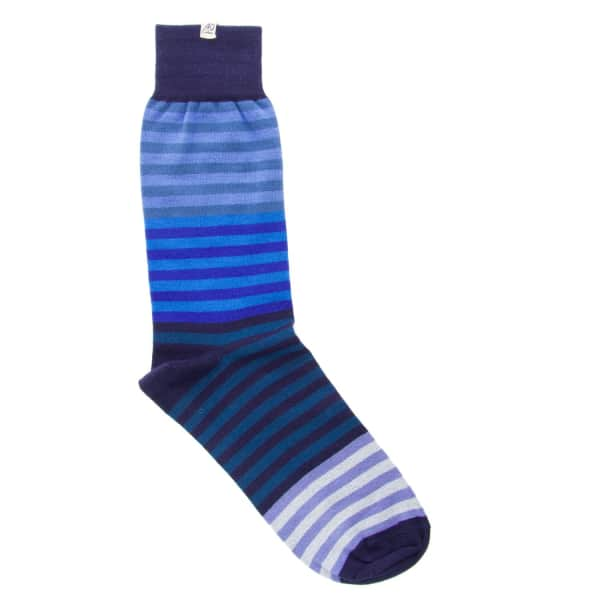 40 COLORI Blue Gradient Striped Organic Cotton Socks