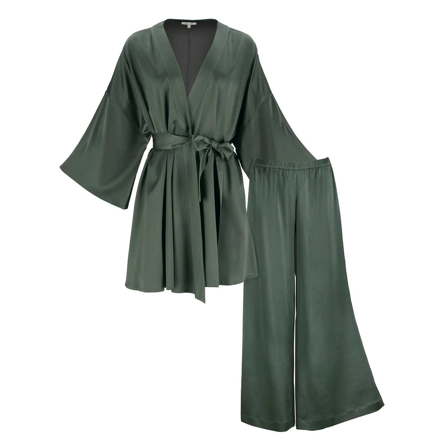 Silk Co-Ord Set ’Muse & Leto’ In Rich Green Large Alas