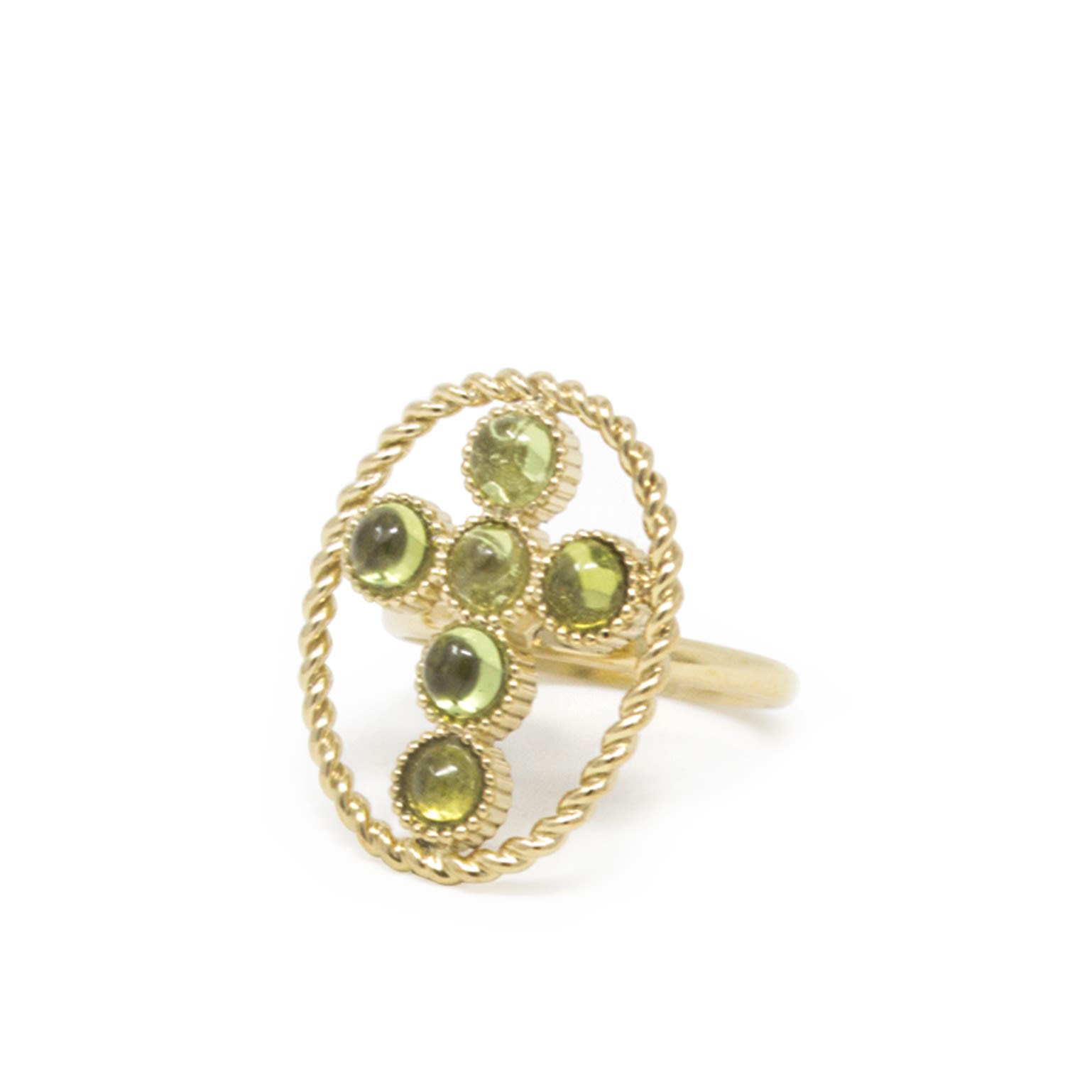 Women’s Green Hope Gold-Plated Peridot Ring Vintouch Italy