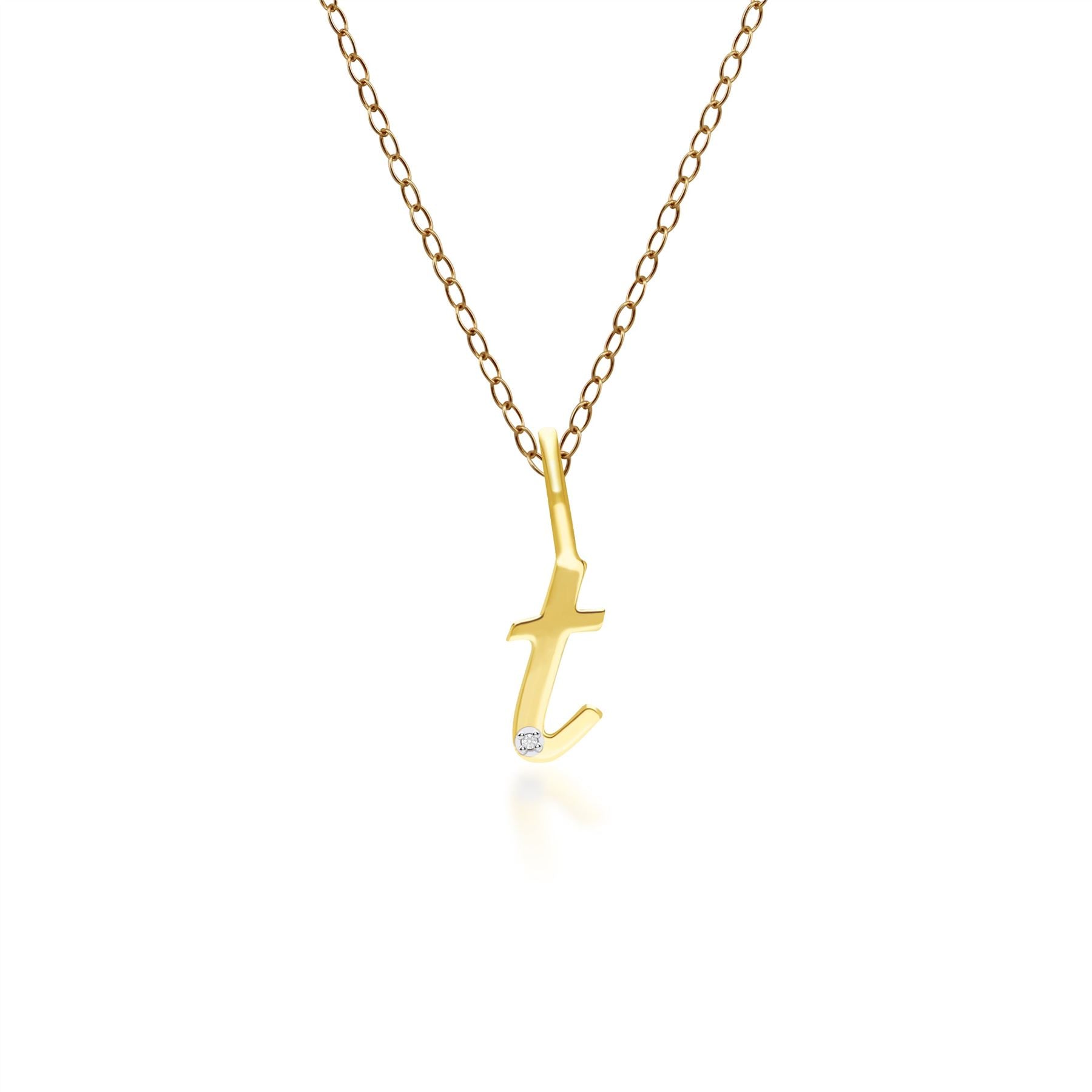 T alphabet gold sale pendant