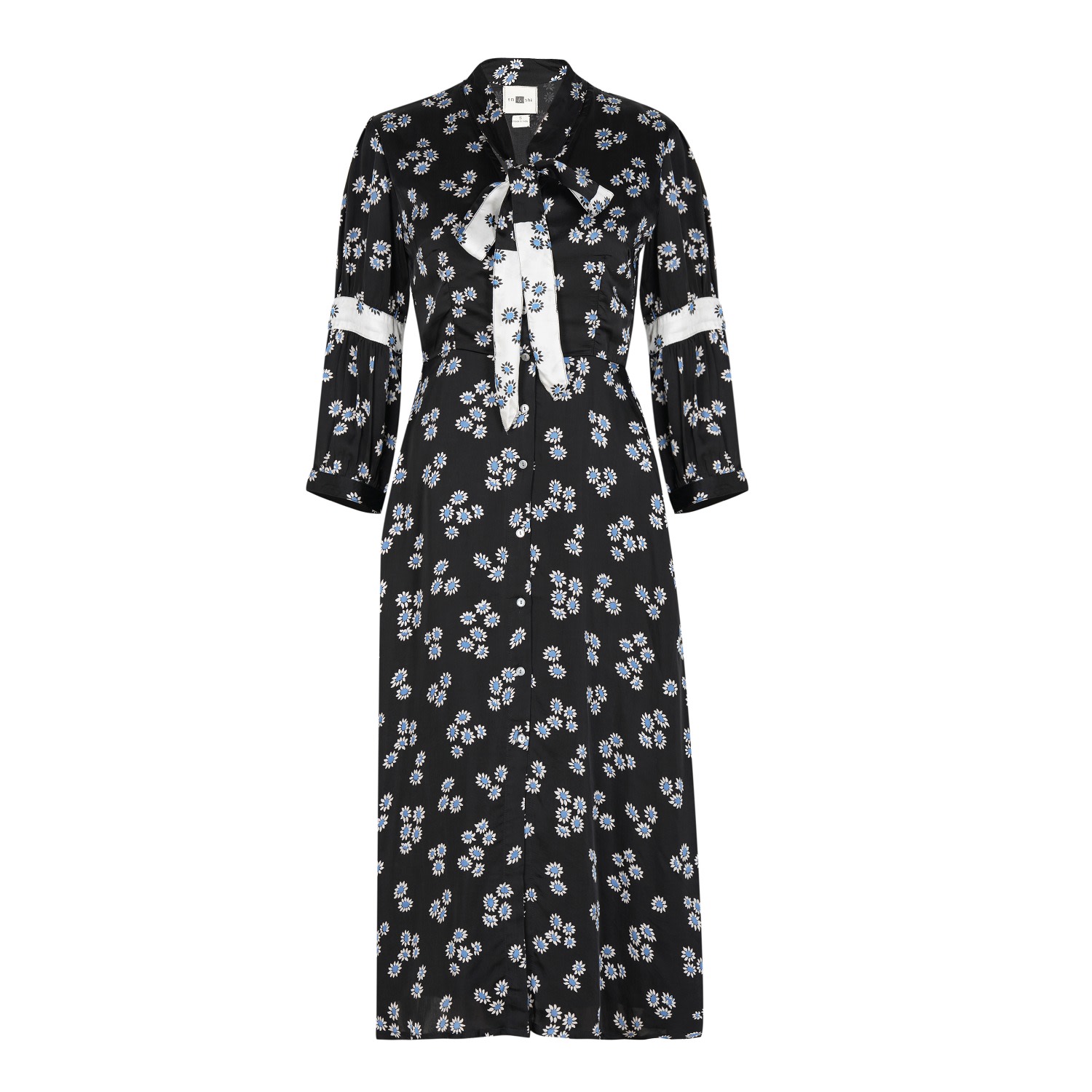 Em & Shi Women's Black Monochrome Ditsy Button Down Dress In Black