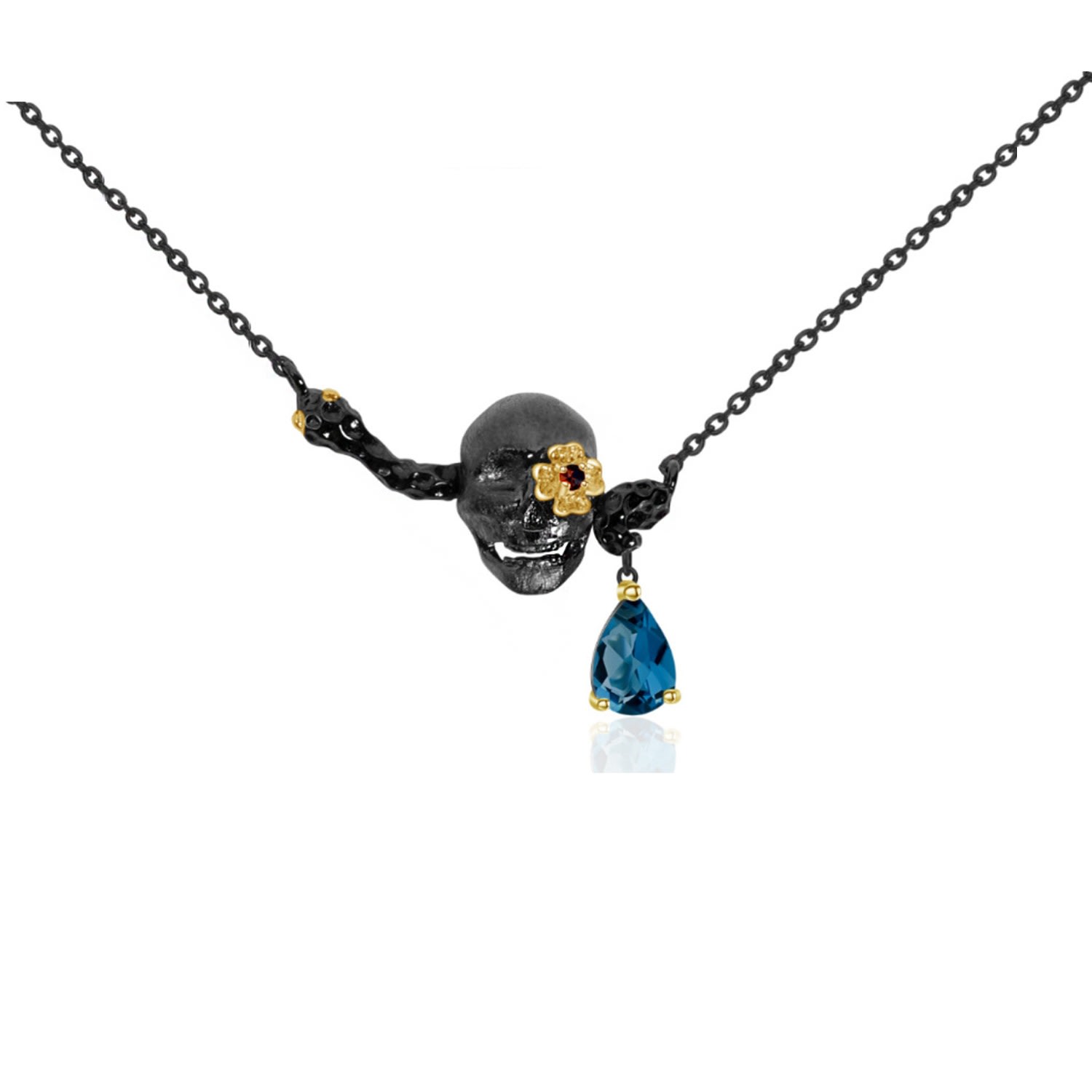 Janus Edinburgh Women's Muerto Black Skull Necklace In Black