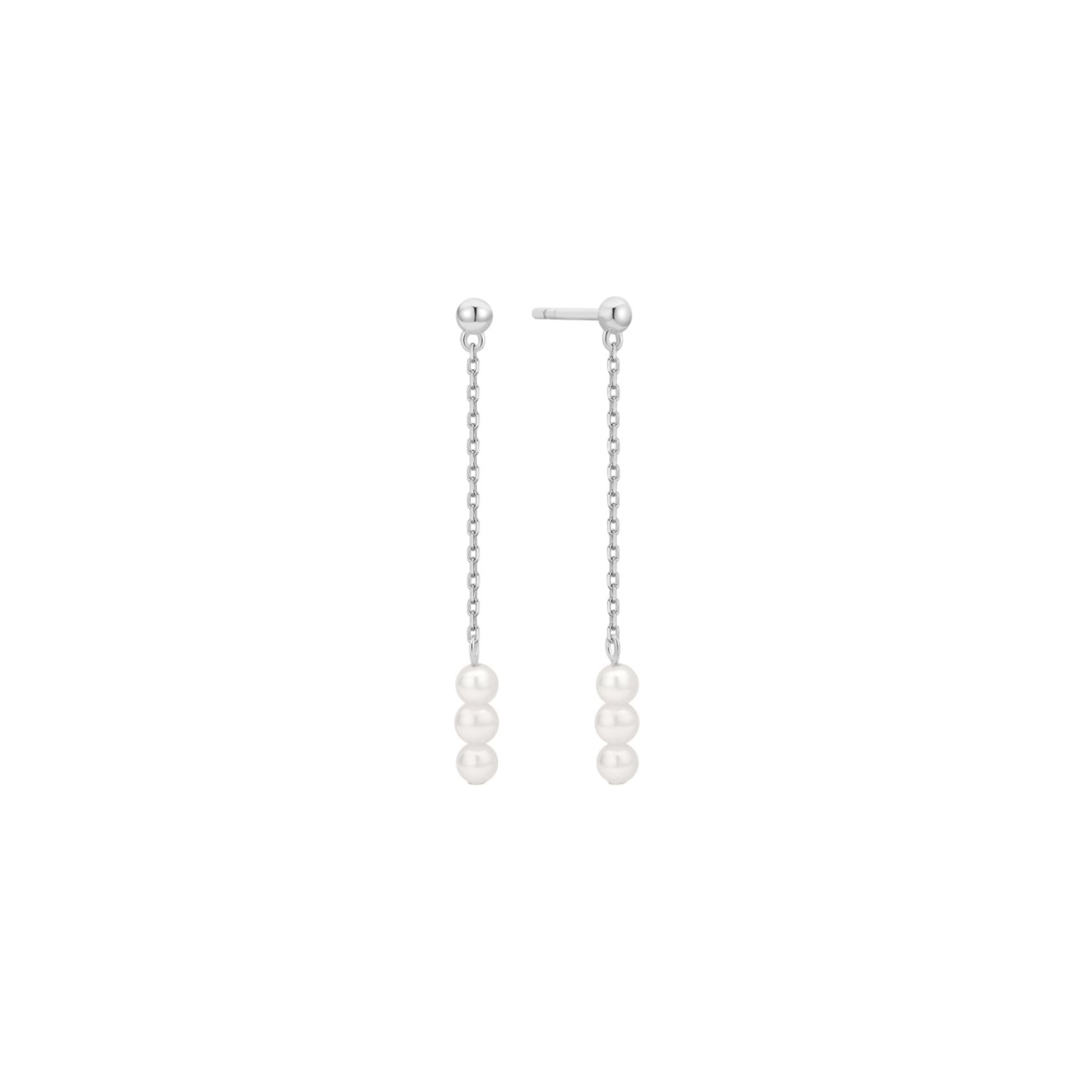 Vanchi Women's Eden Trio Pearl Drop Earrings In Silver In Silver