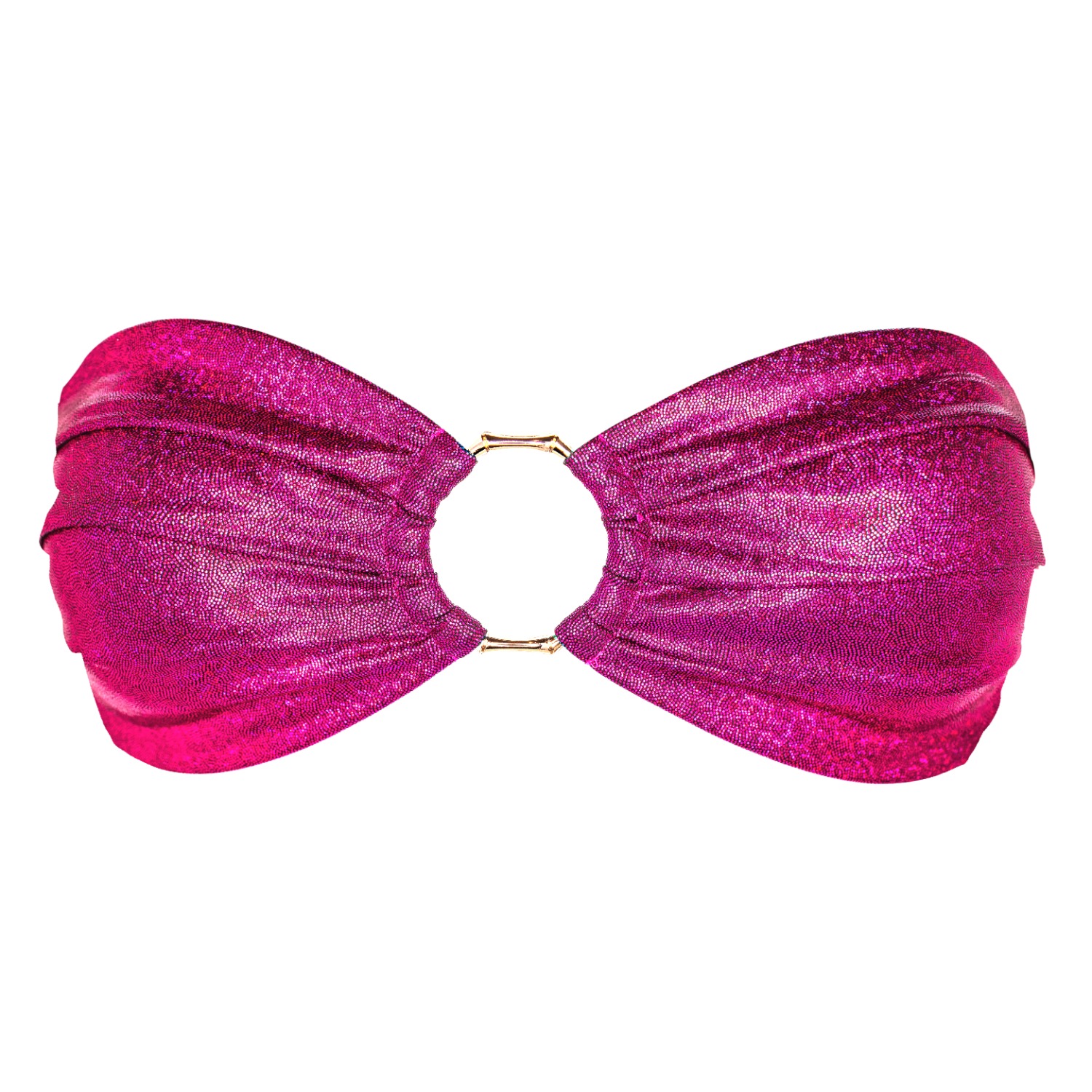 Frida Bandeau Bikini Top - Glitter Candy Pink | Enez Swim | Wolf