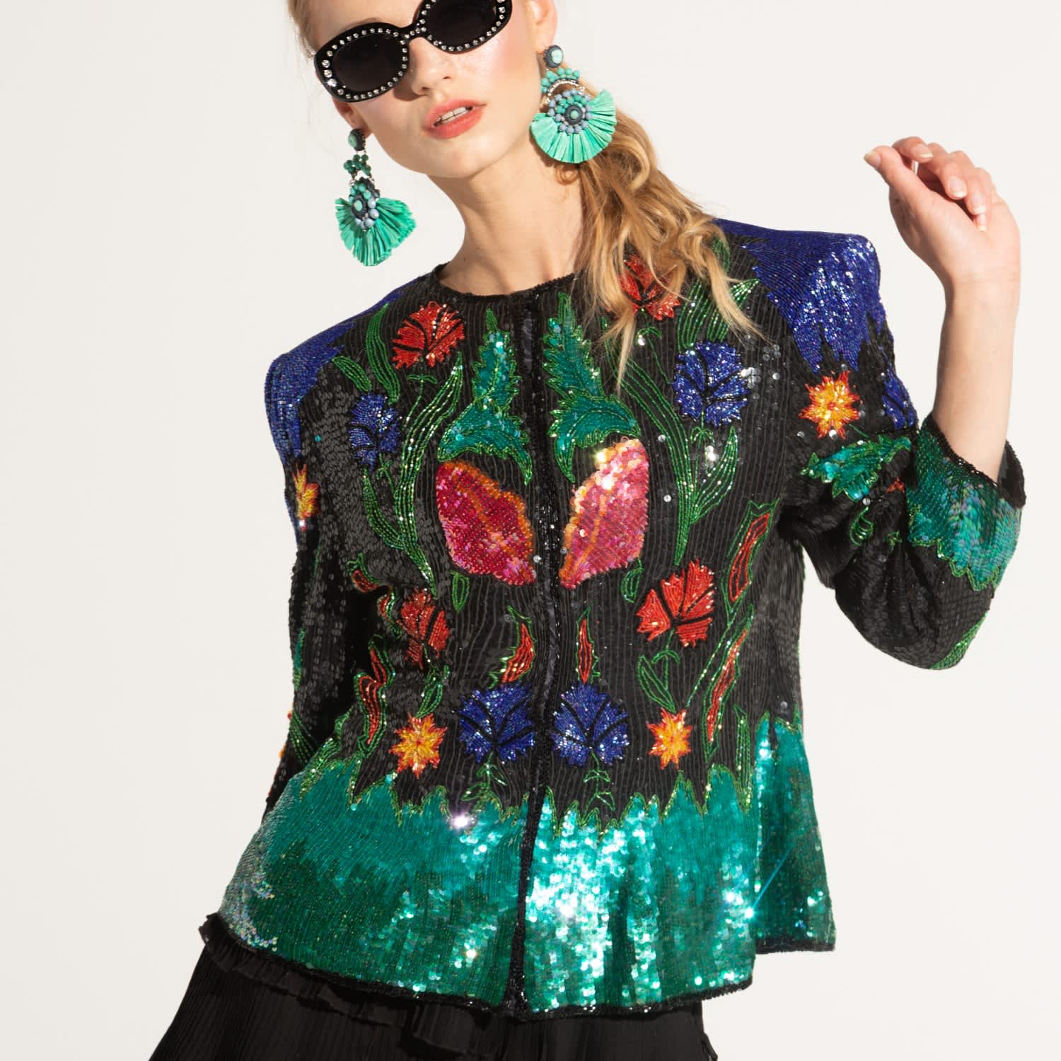 colourful sequin top