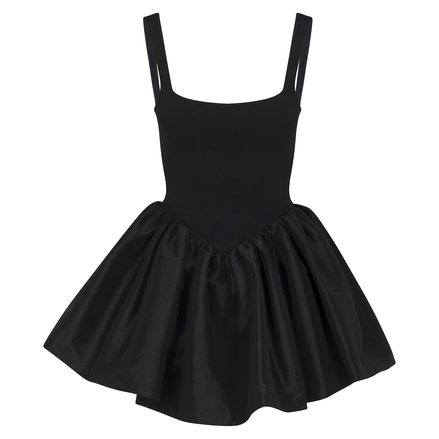 Women's Elsa Mini Slip Dress - Black, Sleeveless, Straight Neckline, Large - Delfi Collective