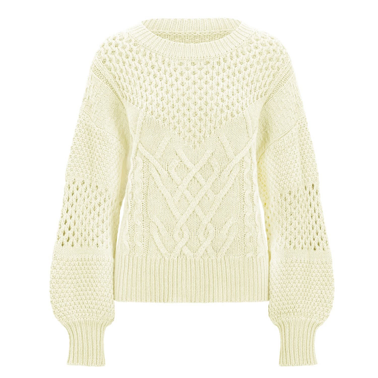white balloon sleeve jumper