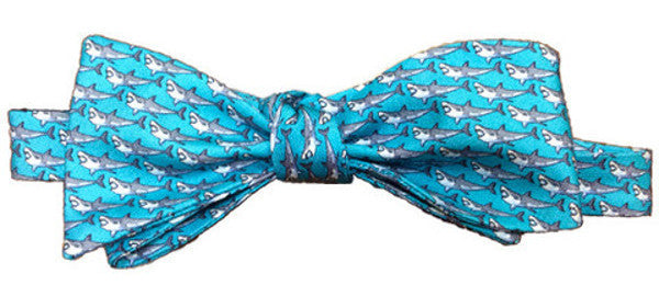 Lazyjack Press Men's Blue Shark Week Bow Tie In Blue