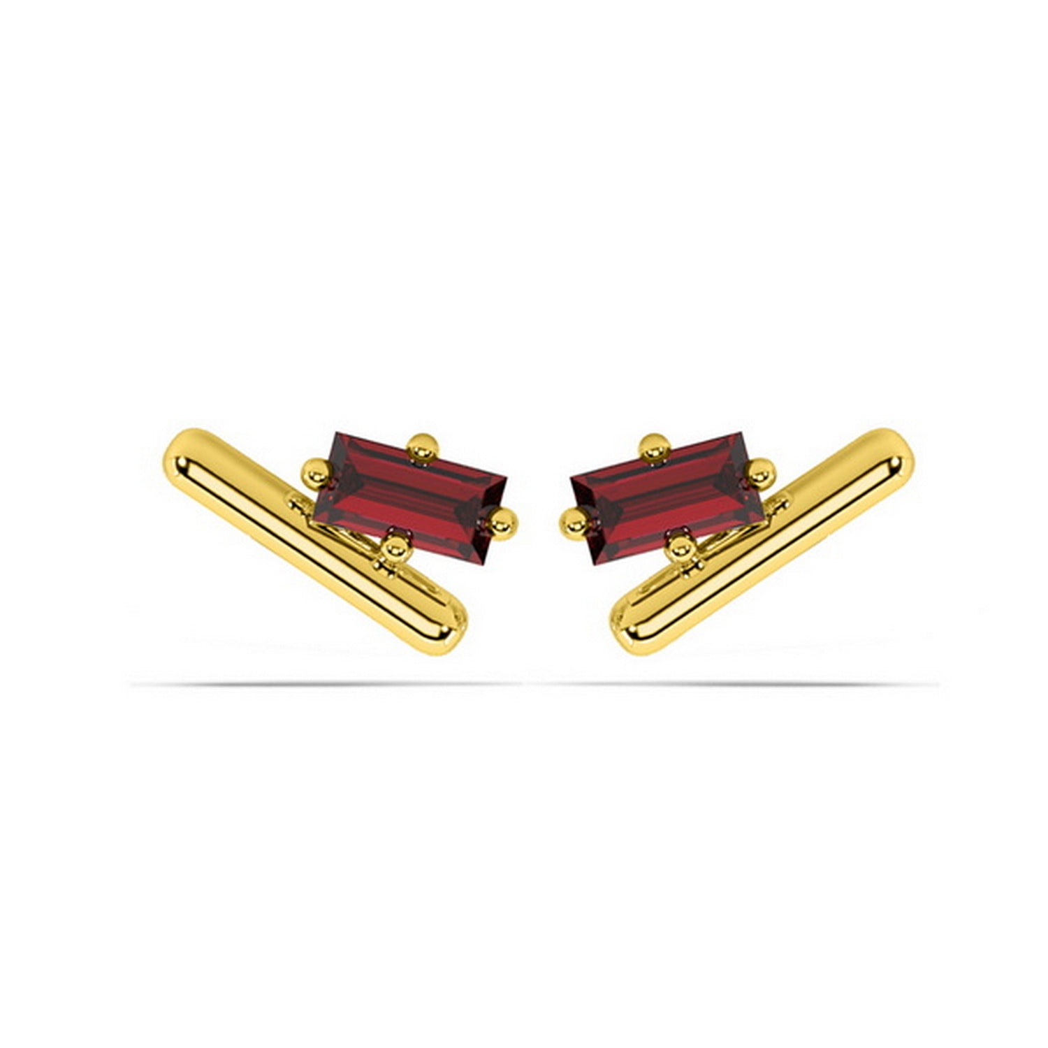 Women’s Ruby Bar Stud - Gold Oni Fine Jewelry