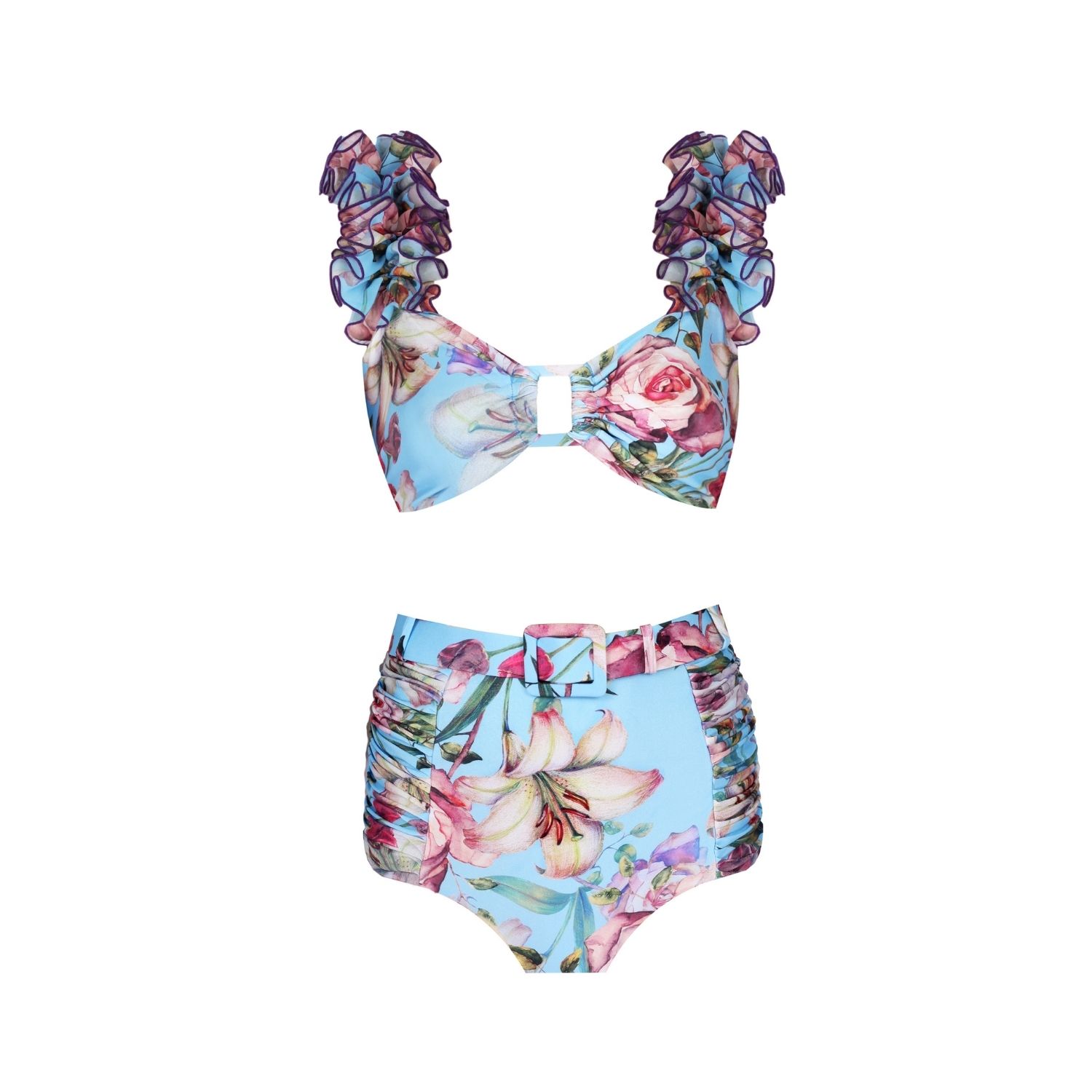 Nur Karaata Women's Blue Lily Blu Bikini Set In Blue