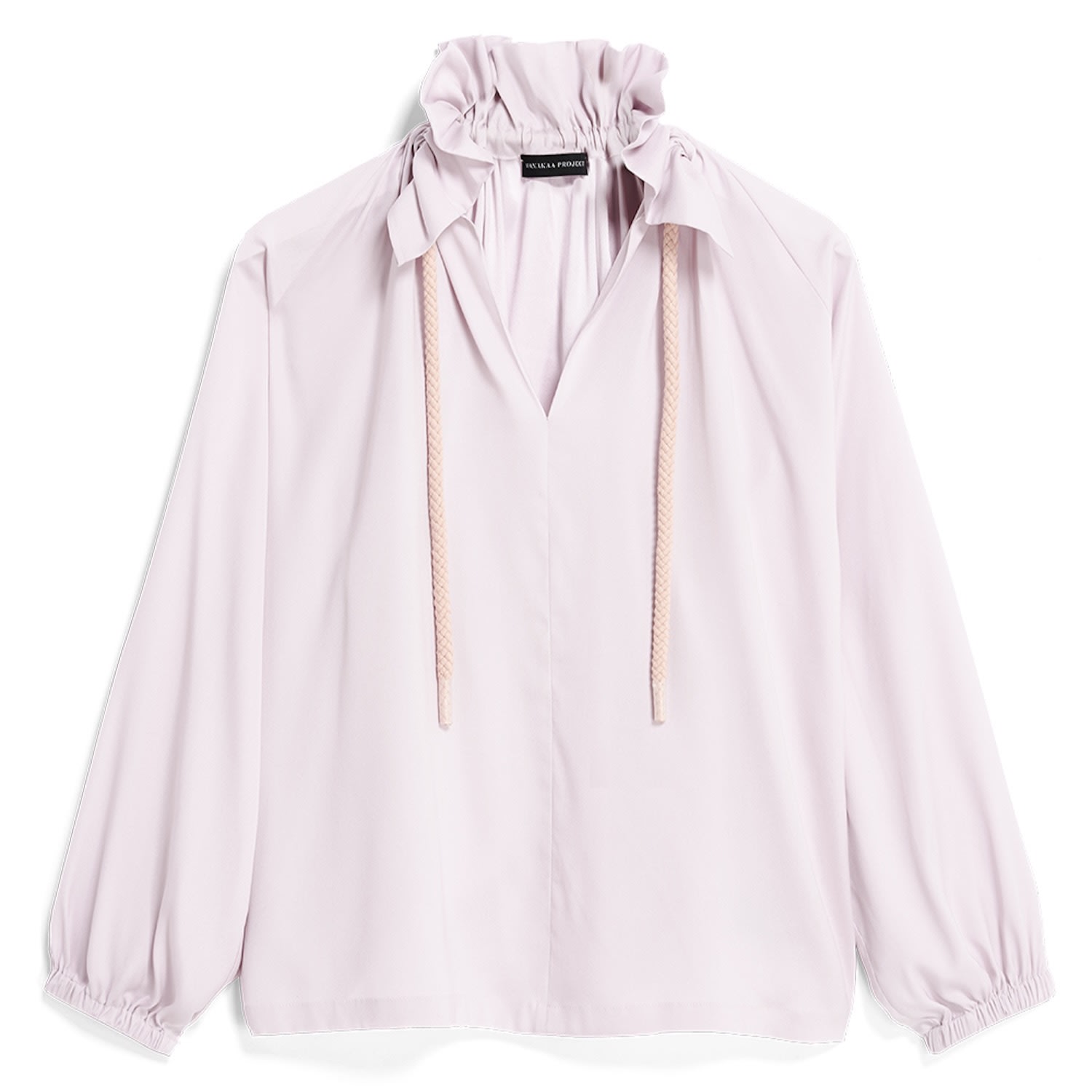 Women&rsquo;s Neutrals / White Collar Blouse Silk - Rose | S/M | Manakaa Project