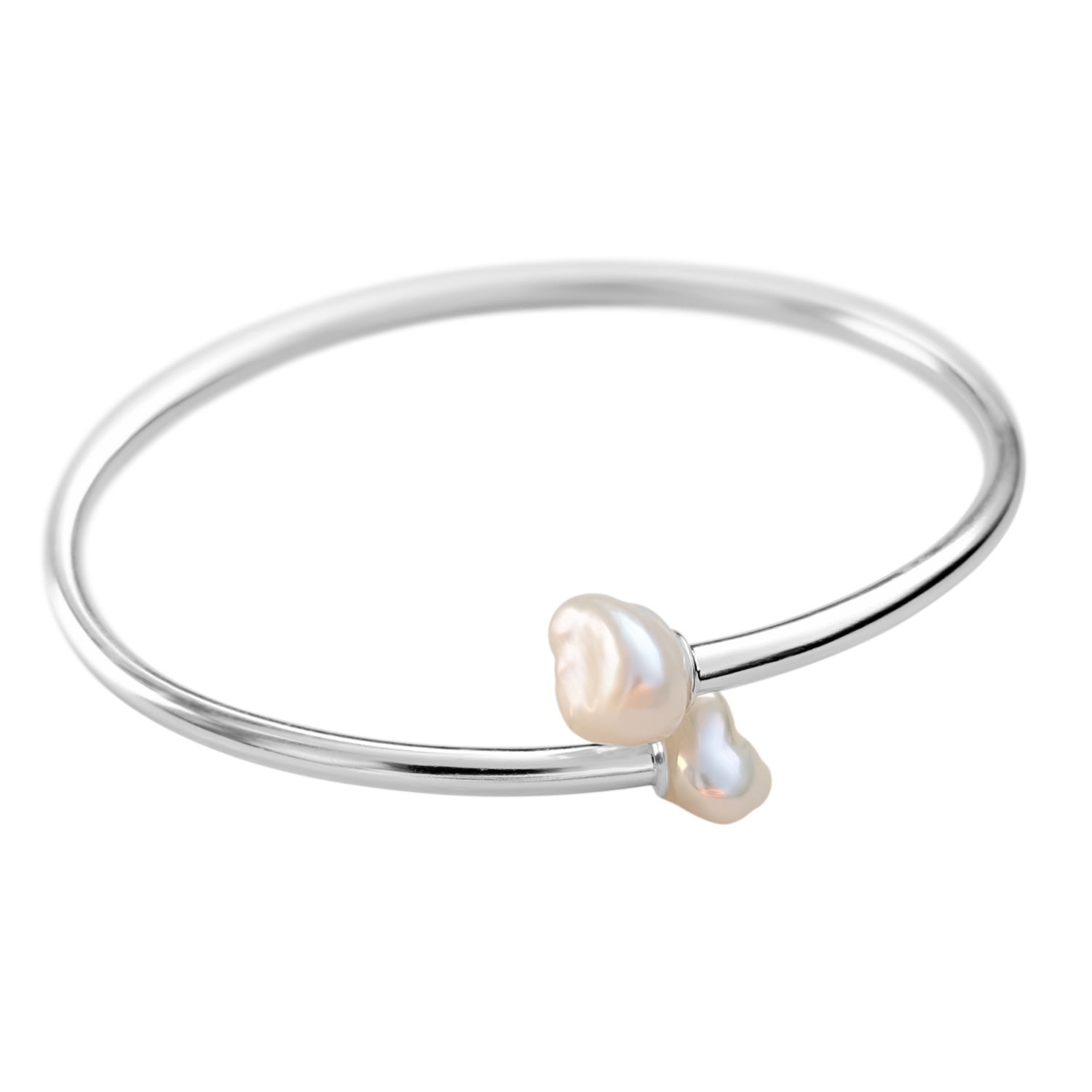 Women’s Tori Flexible Pearl Sterling Silver Bangle Kiri & Belle