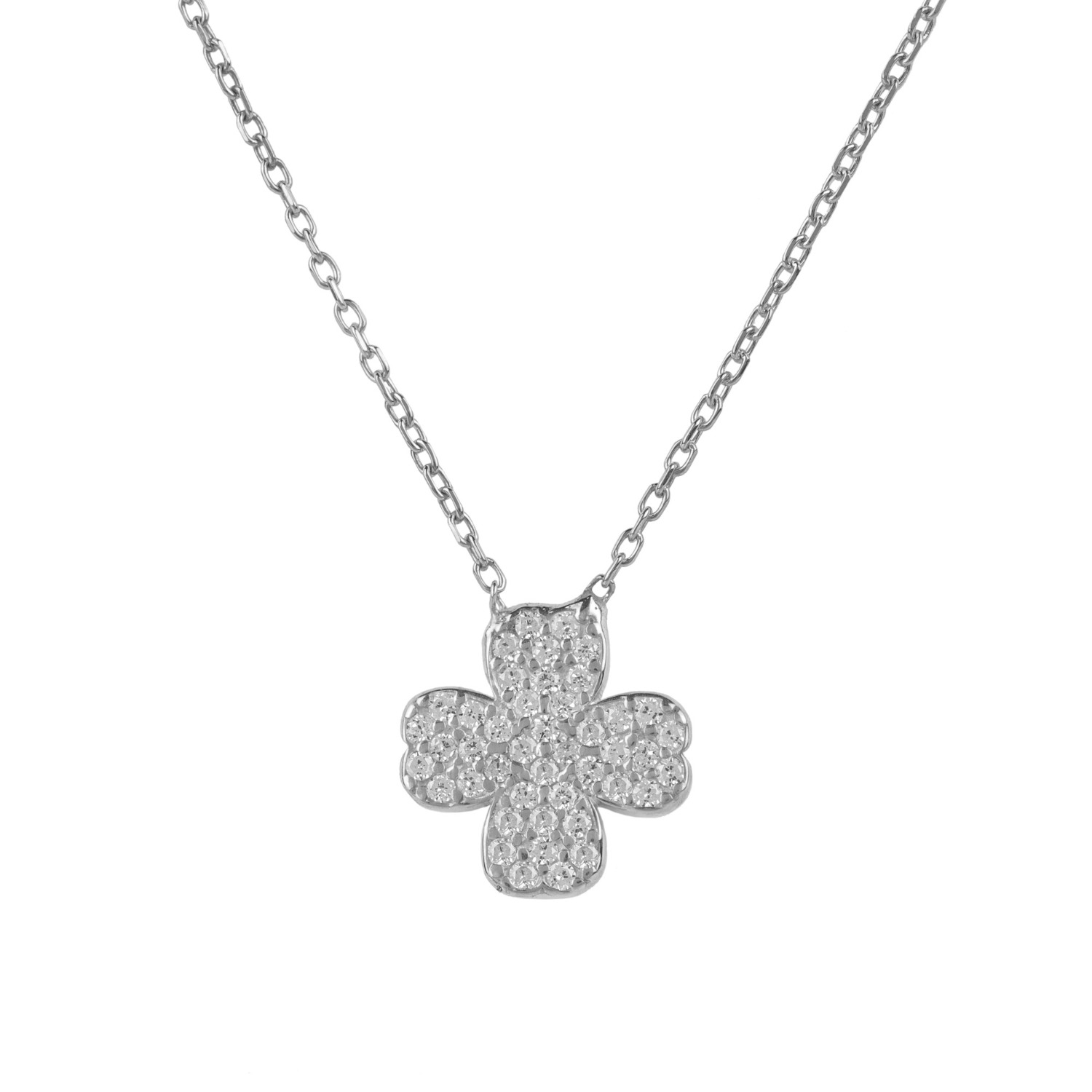 Silver four leaf sales clover charm