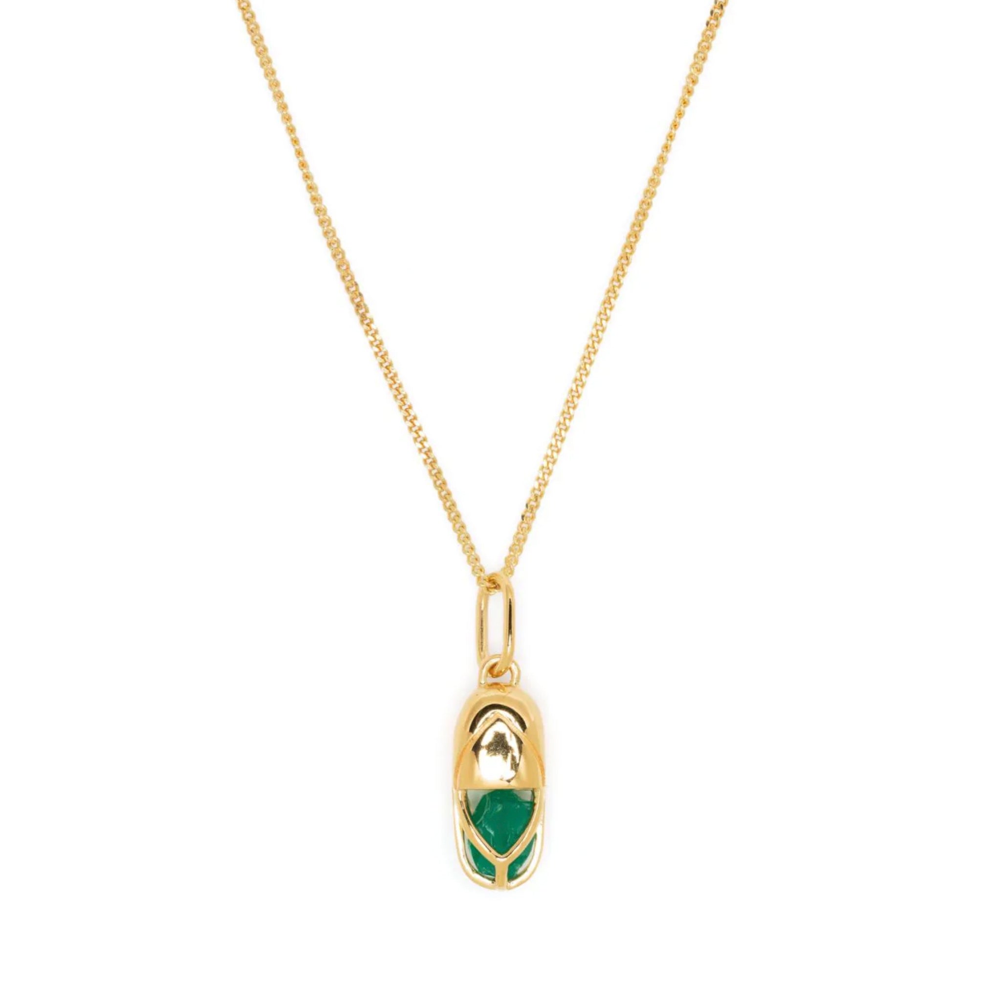 Women’s Gold / Green Mini Capsule Crystal Necklace - Green Onyx, Gold Vermeil Capsule Eleven