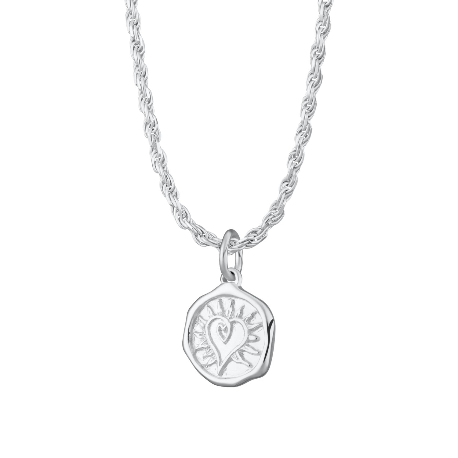 Women’s Sterling Silver Manifest Love Necklace With Twisted Rope Chain Lily Charmed