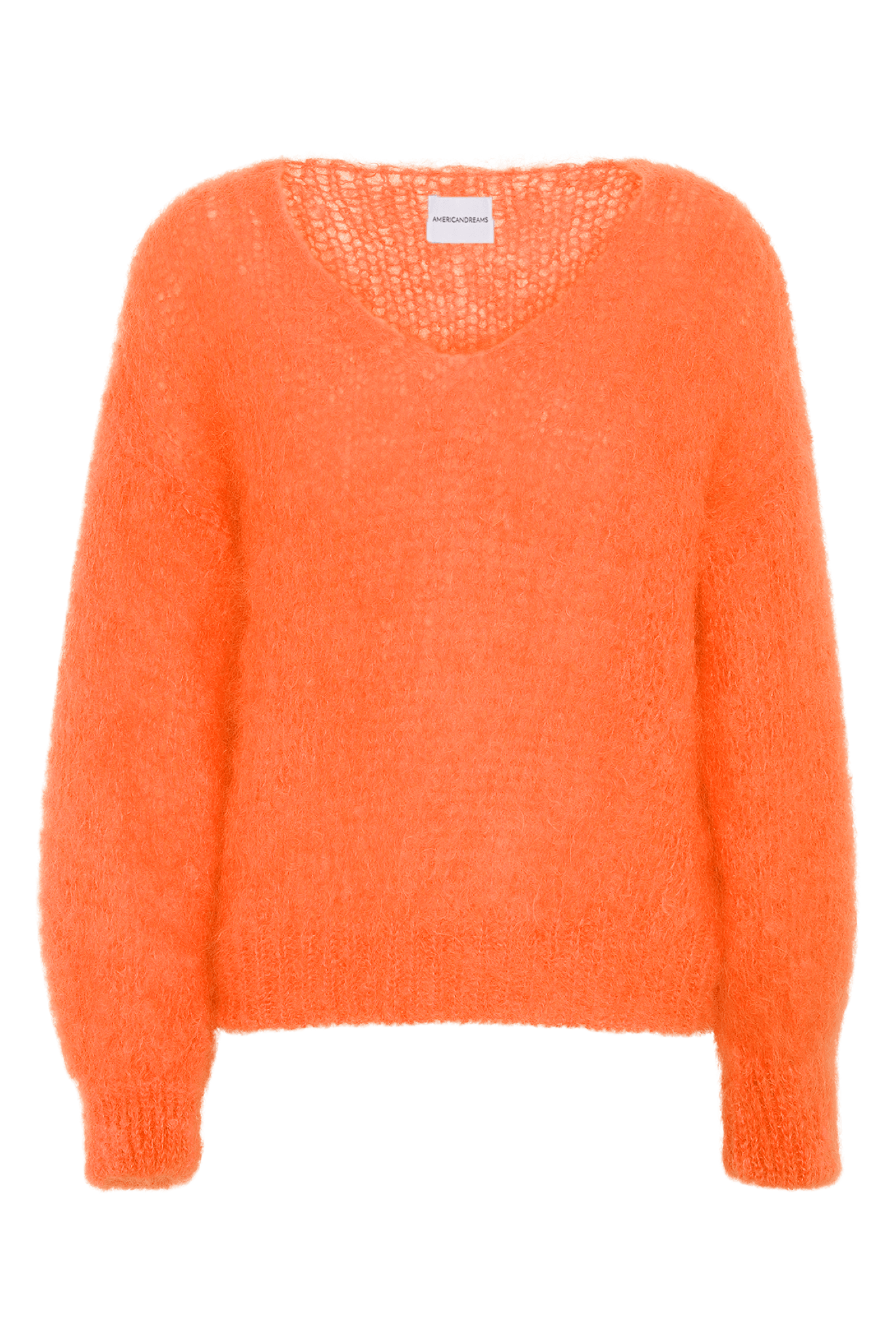 Americandreams Women's Yellow / Orange Milana Ls Mohair Knit Burnt Orange