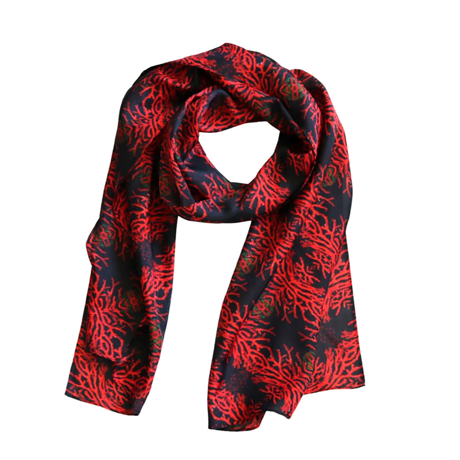Benni Marine Designs Women's Black / Red Relegant Silk Scarf In Black/red
