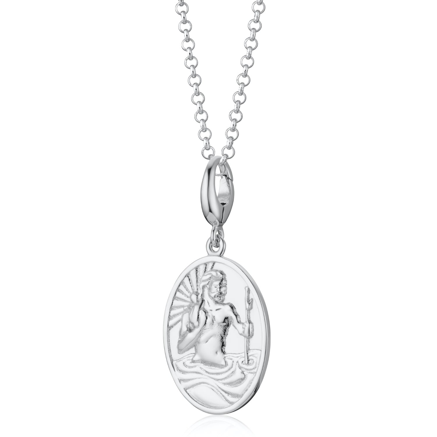 Lily Charmed Women's Sterling Silver St Christopher Charm Necklace