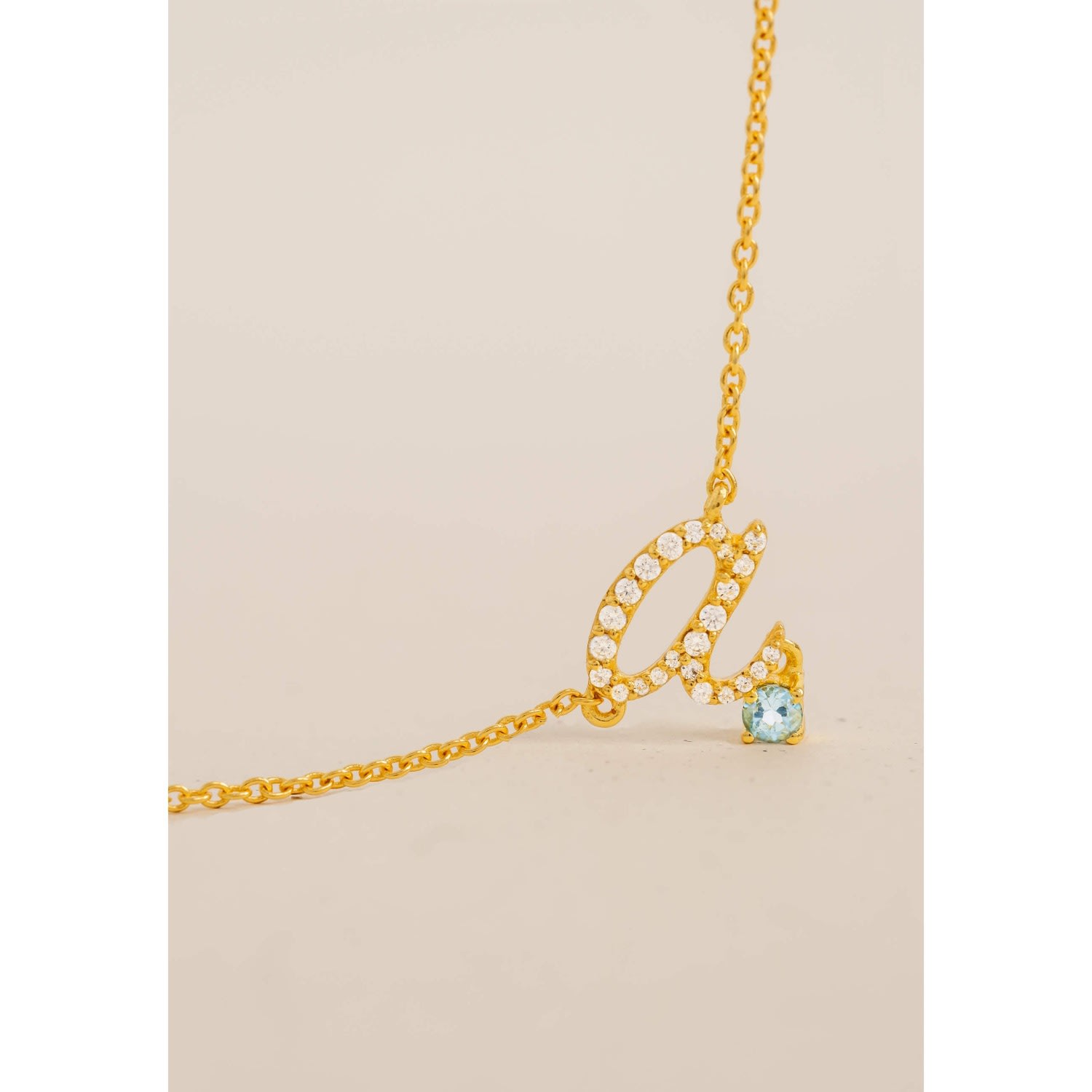 Lavani Jewels Women's Gold / White Zircon "a" Initial Necklace In Gold
