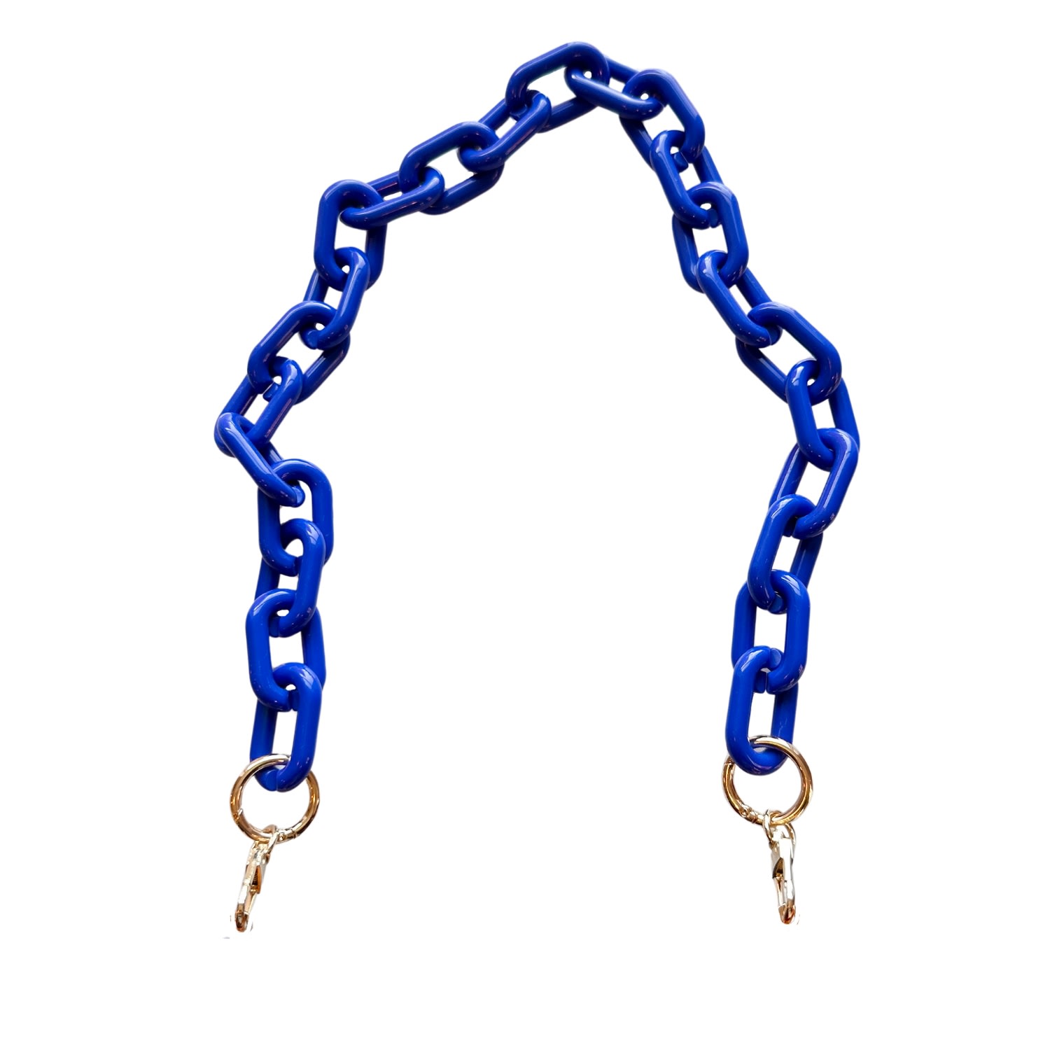 Women’s Blue Chain Link Short Acrylic Purse Strap In Cobalt Closet Rehab