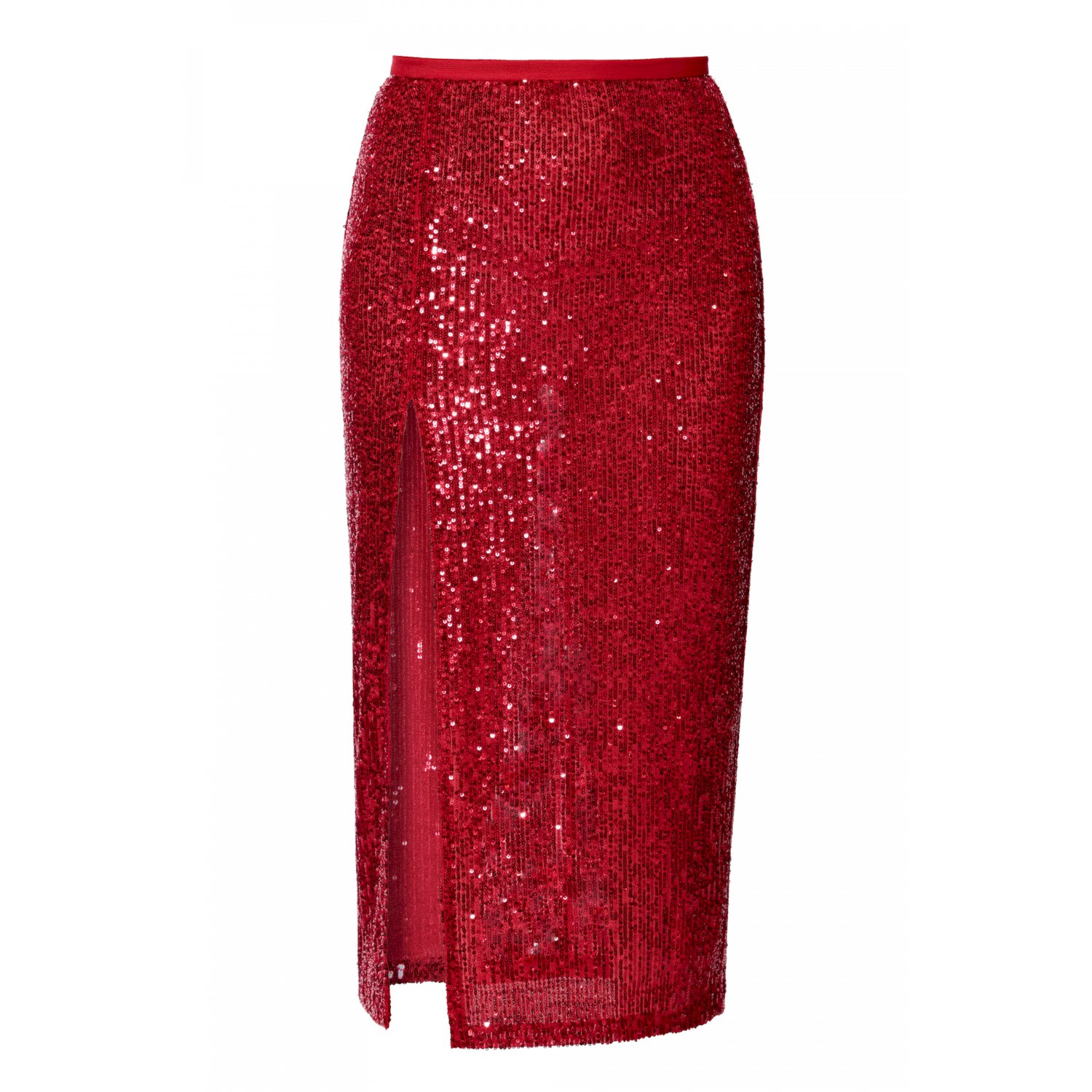 Aggi By Halewski Women's Zuza Red Sparcle Sequin Midi Skirt In Red