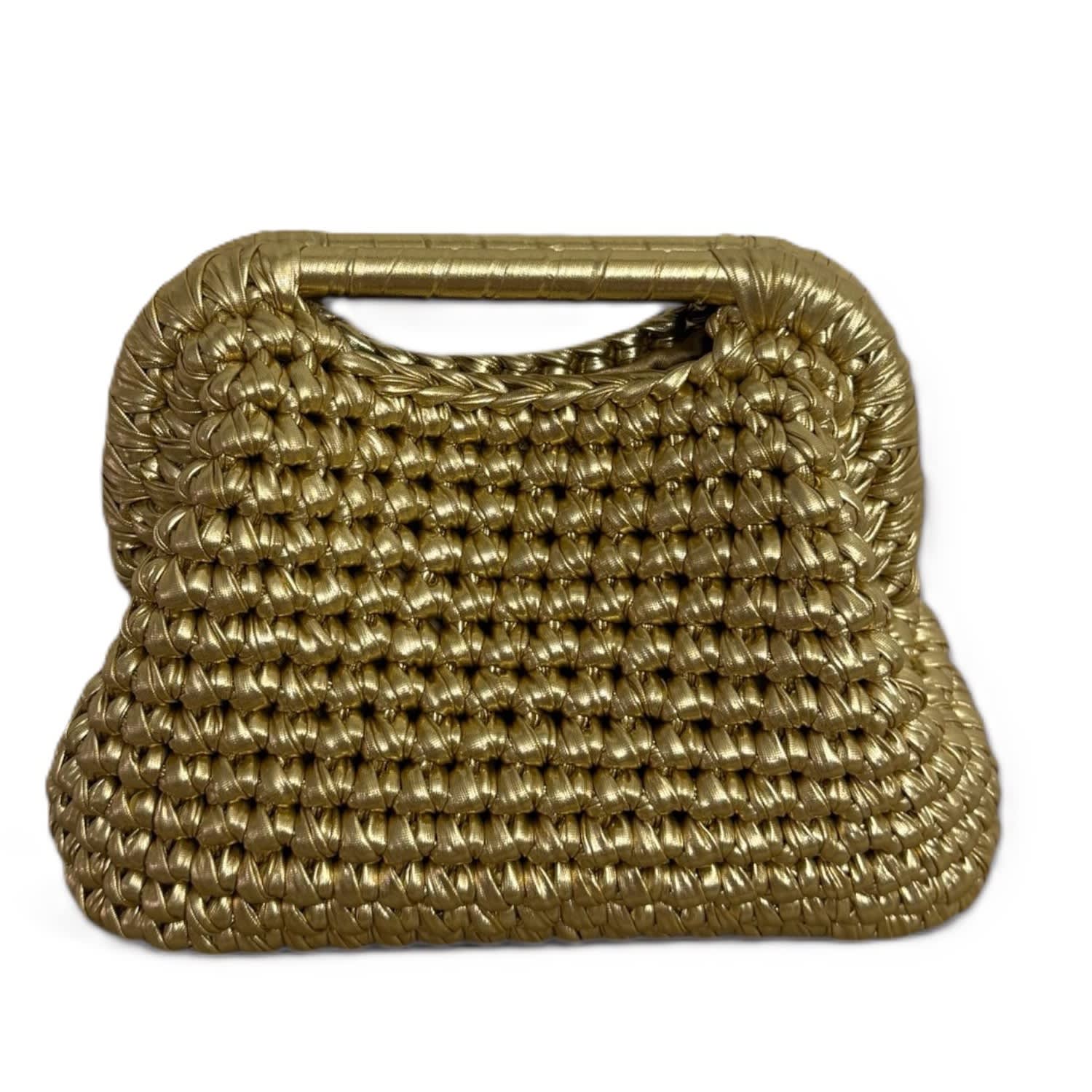 Springmoonatelier Women's Handmade Gold Metallic Bag Of Elegance