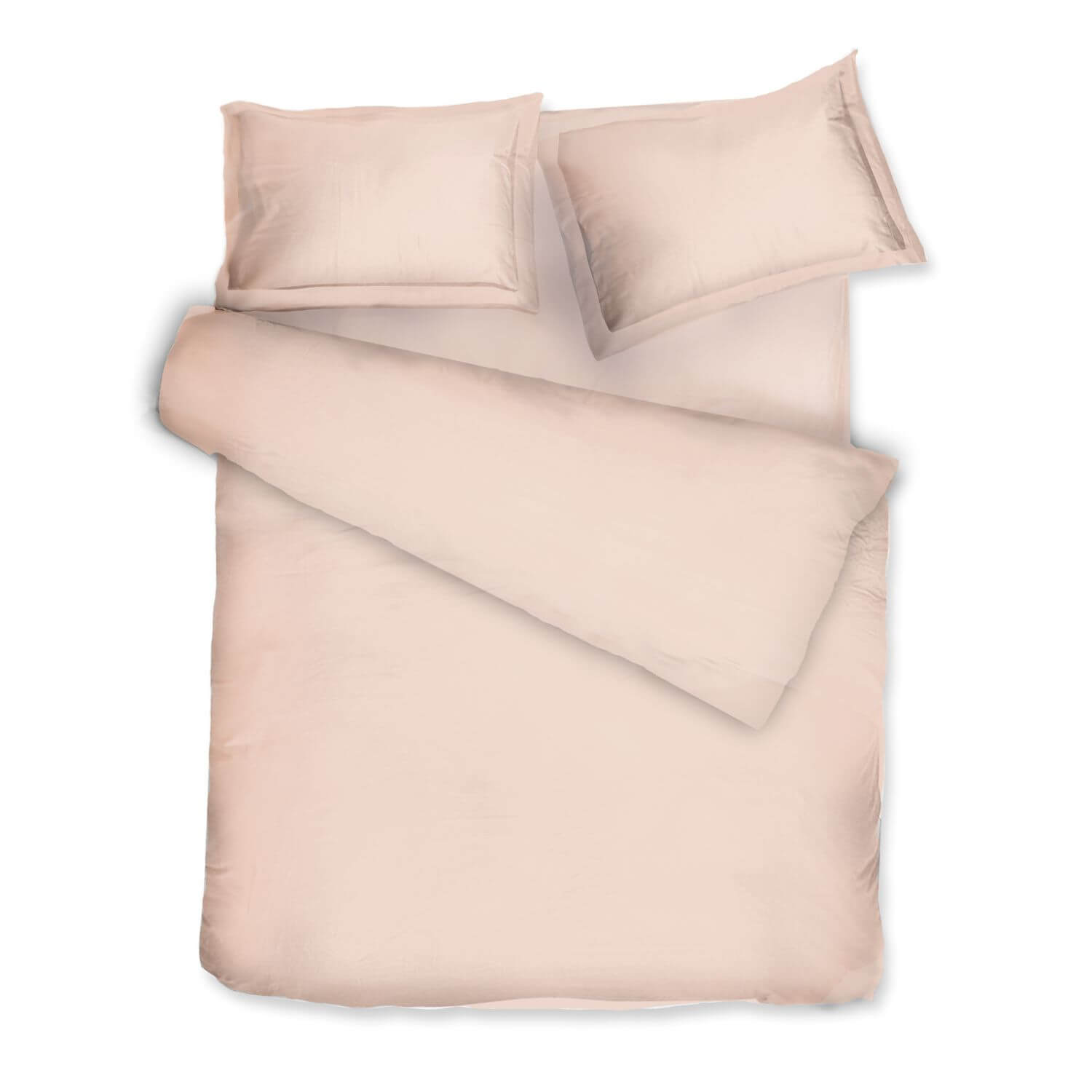 Decoflux Home Yellow / Orange Cotton Bedding Set Creamy Peach Uk King, Us Queen