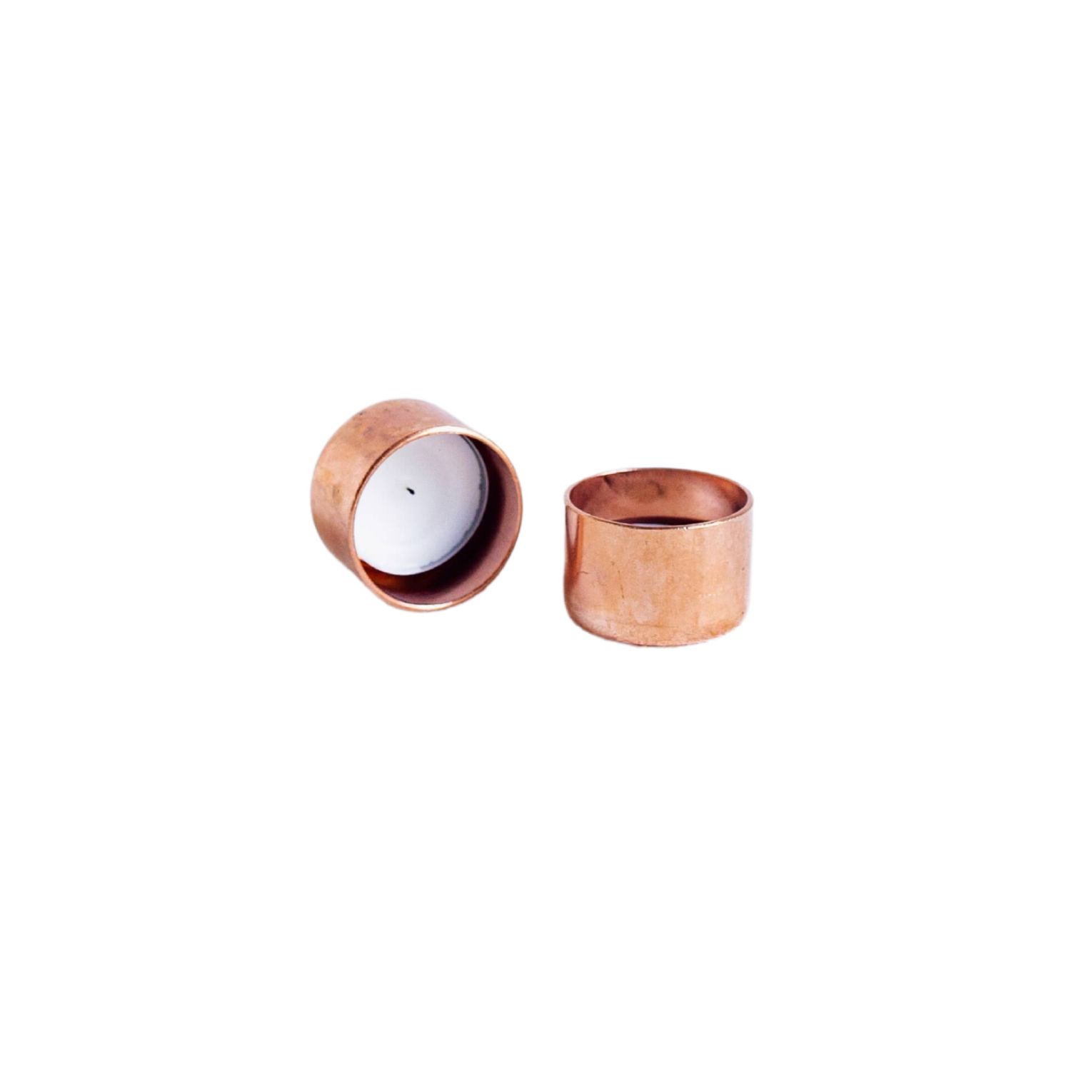 Anatoliacraft Neutrals Handcrafted Copper Tealight Candle Holders - Three Pieces In Brown