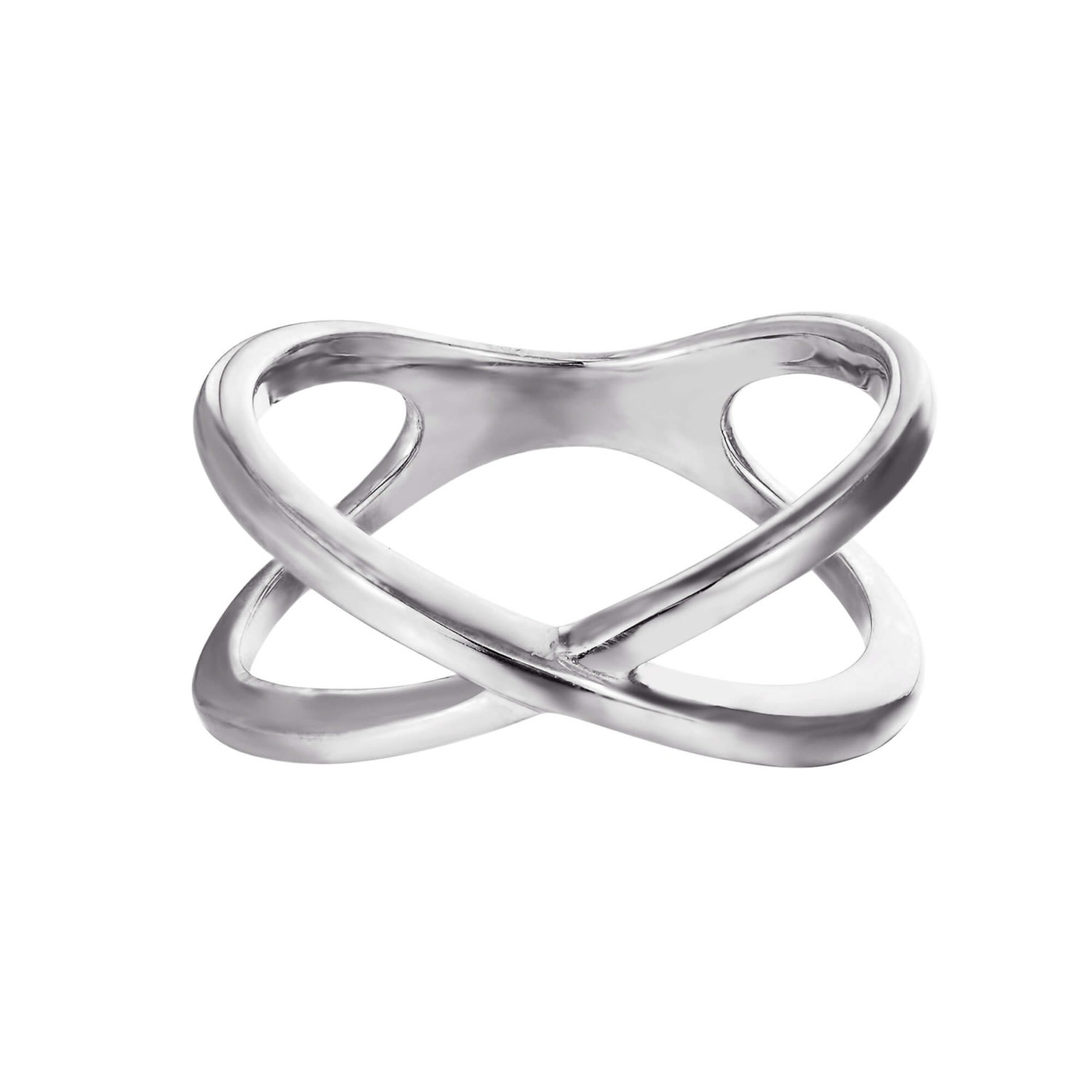 Women’s Ecoated Sterling Silver Crossover Stacking Ring Seol + Gold