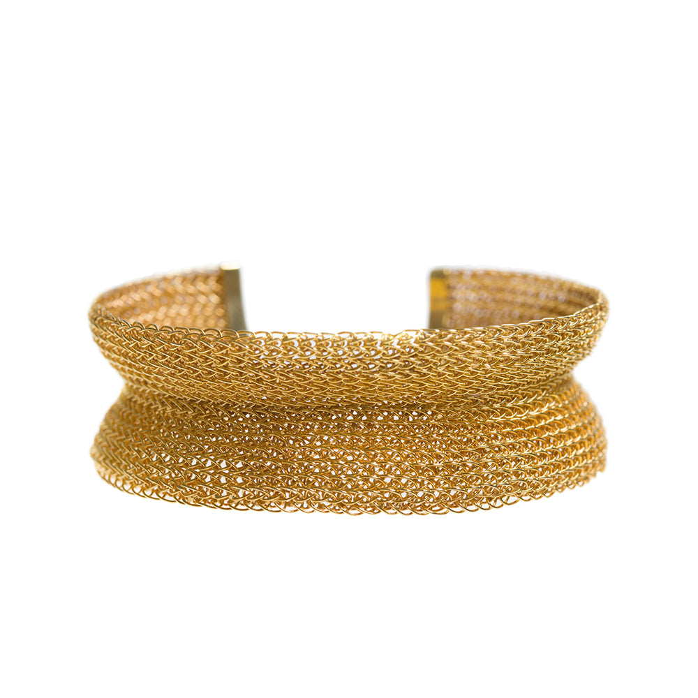 Women’s Medium 22Ct Gold Weave Cuff Freya Rose