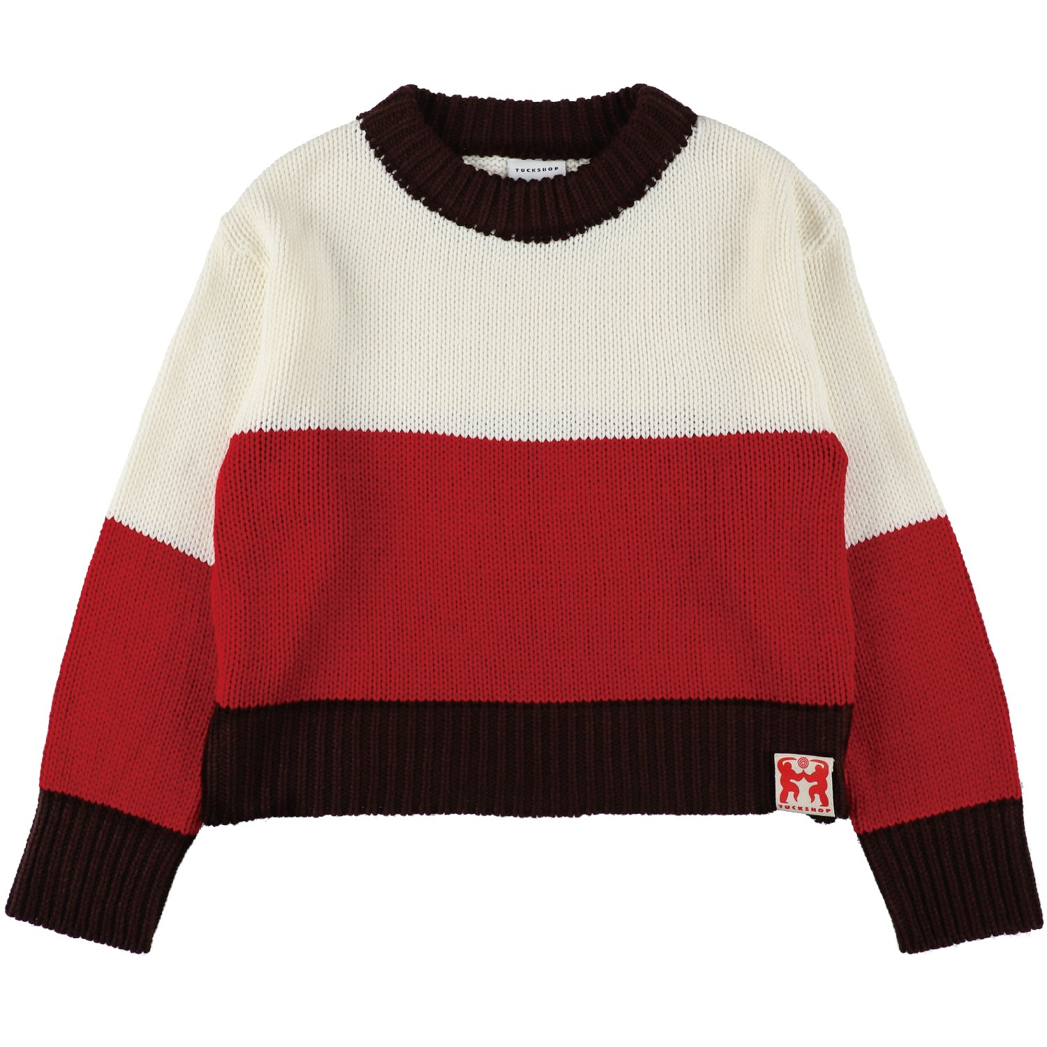 Tuckshop Women's Red / Brown / White Multicolor Sweater - Red X Brown In Red/brown/white