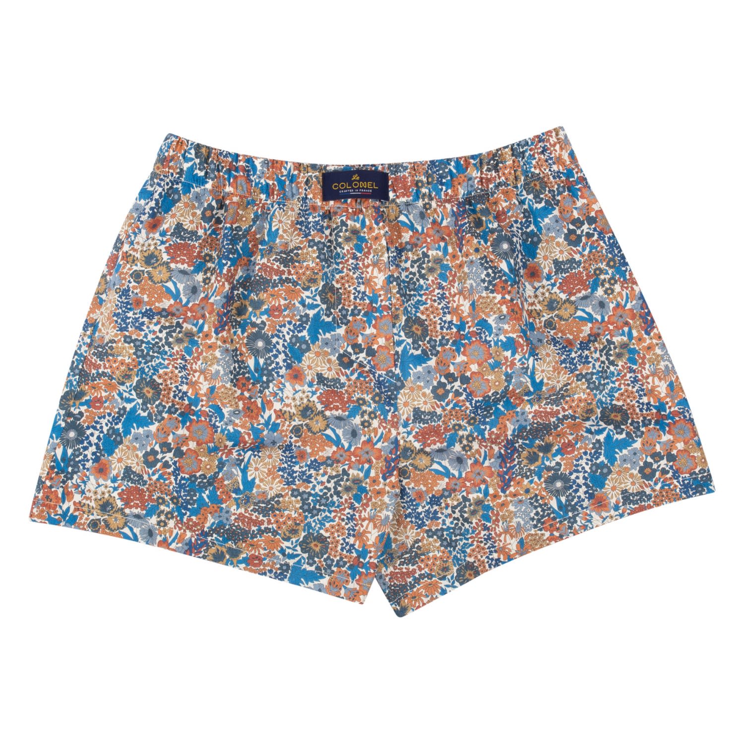 Le Colonel Men's Brown / Neutrals / Blue Liberty Blue Margaret Boxer Shorts In Blue