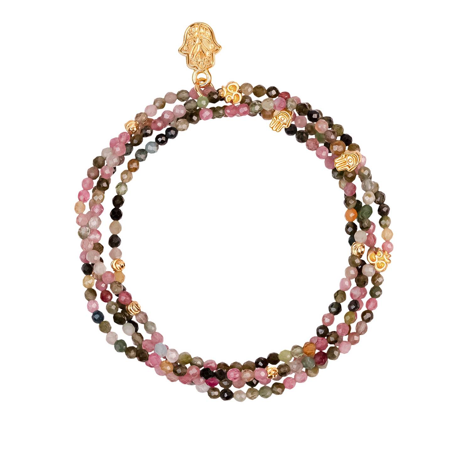 Karma And Luck Women's Peace And Protection Tourmaline Wrap Bracelet