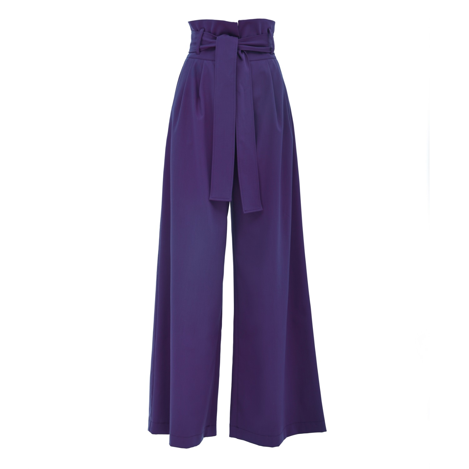 Julia Allert Women's High Waist Long Wide Leg Trousers – Purple