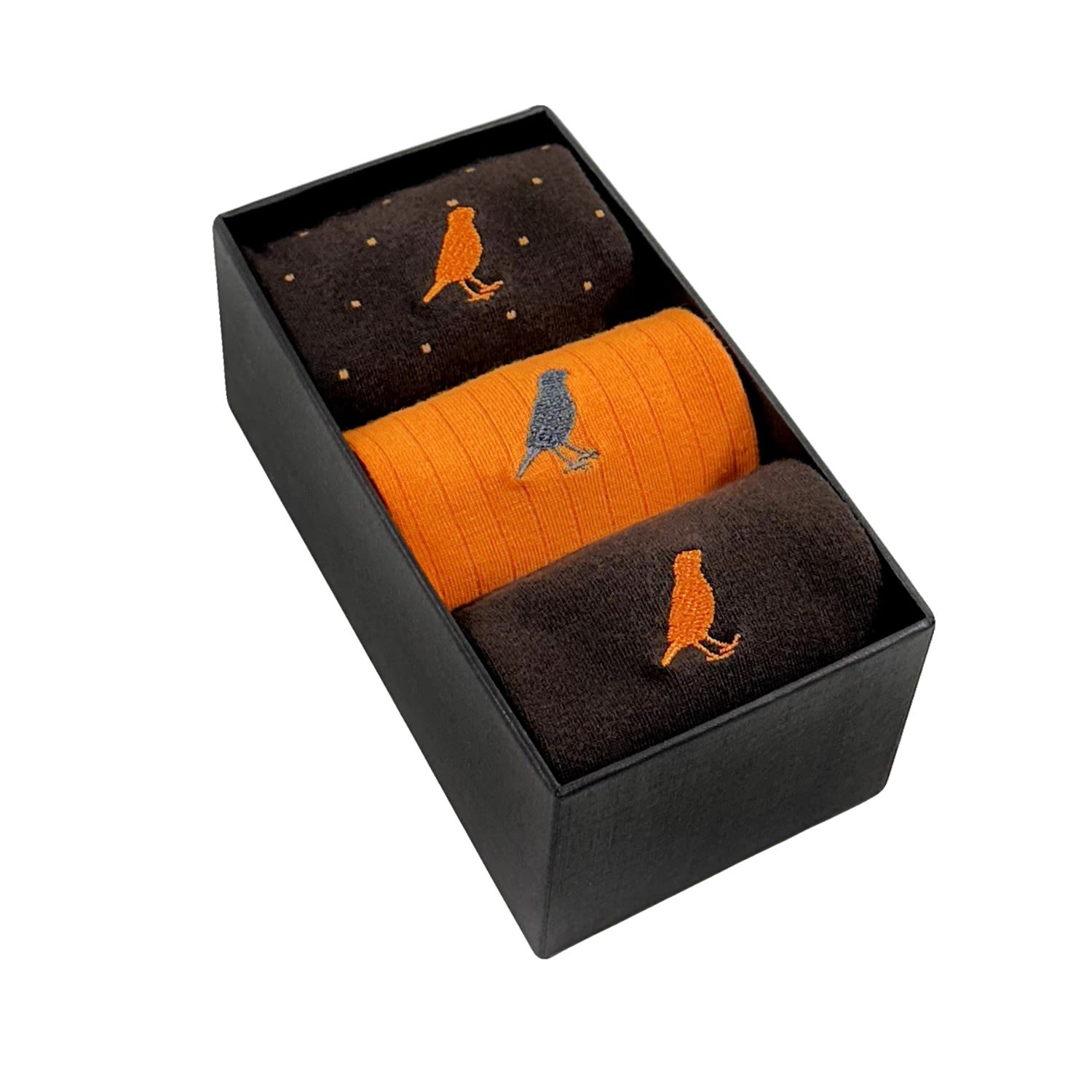 Whalley Finch Men's Brown / Yellow / Orange Colwood Three-pair Box In Brown/yellow/orange