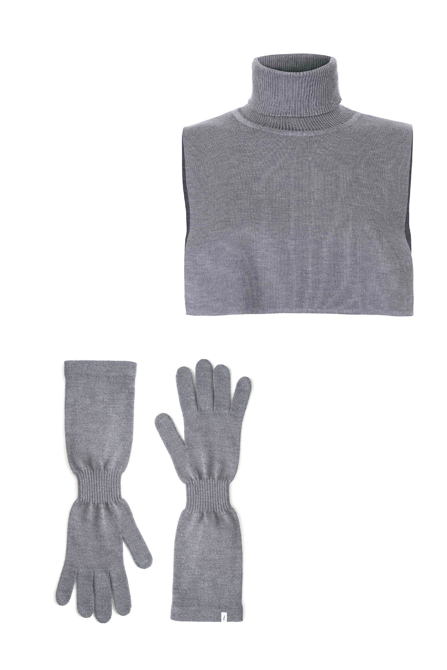 Salanida Women's Punto & Via 100% Merino Set Light Grey In Gray