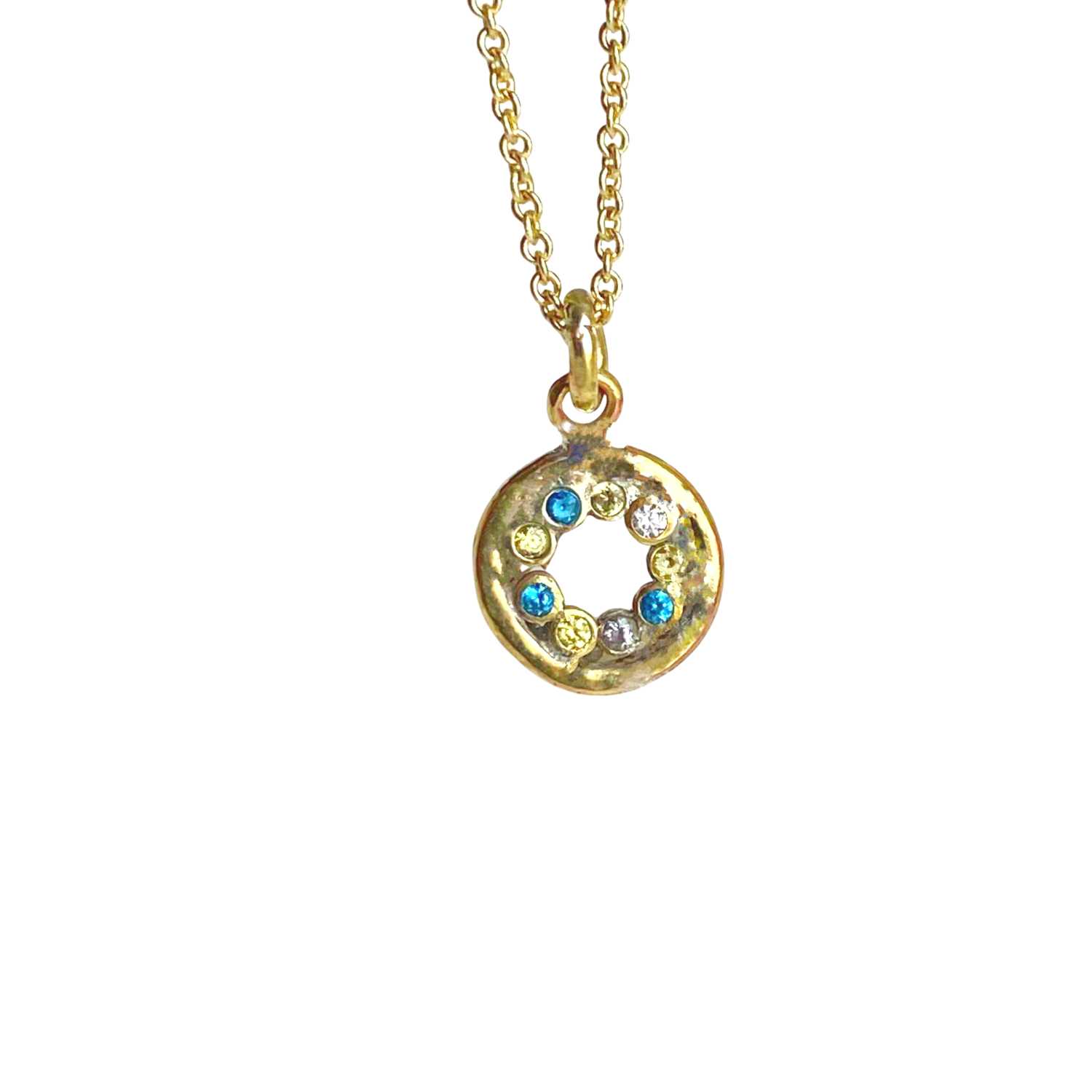 Women’s Gold Disco Eclipse Gemstone Pendant Necklace Lily Flo Jewellery