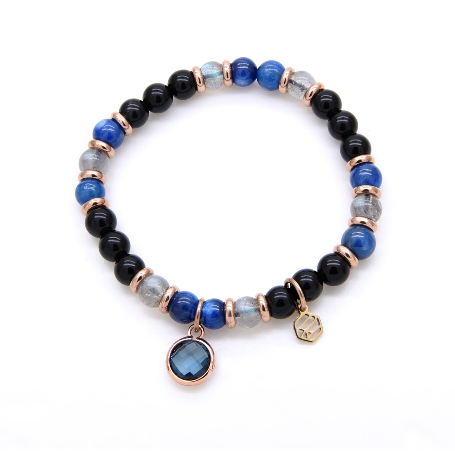 Women’s Kyanite Moonstone Black Obsidian Beaded Bracelet With London Blue Topaz Jadeite Atelier