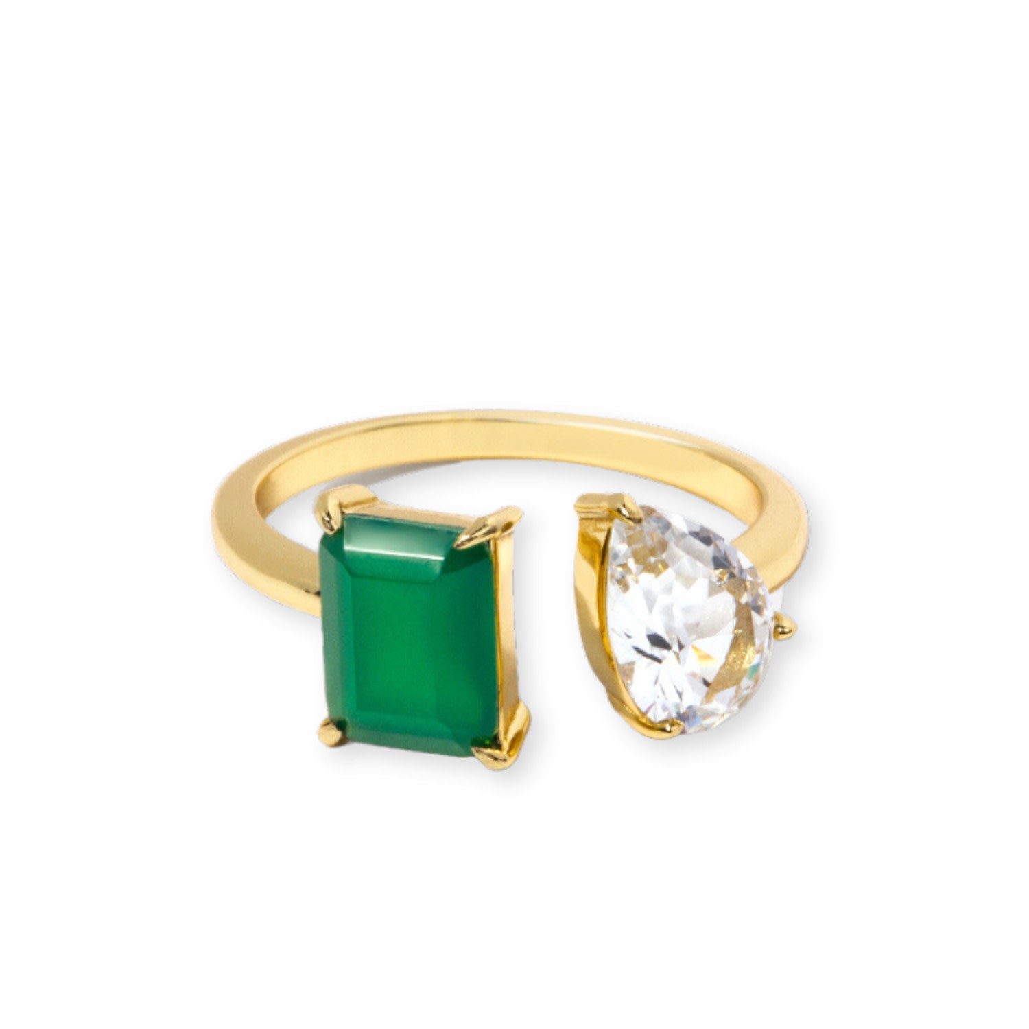 Women’s Green Toi Et Moi Cocktail Ring Little Sky Stone