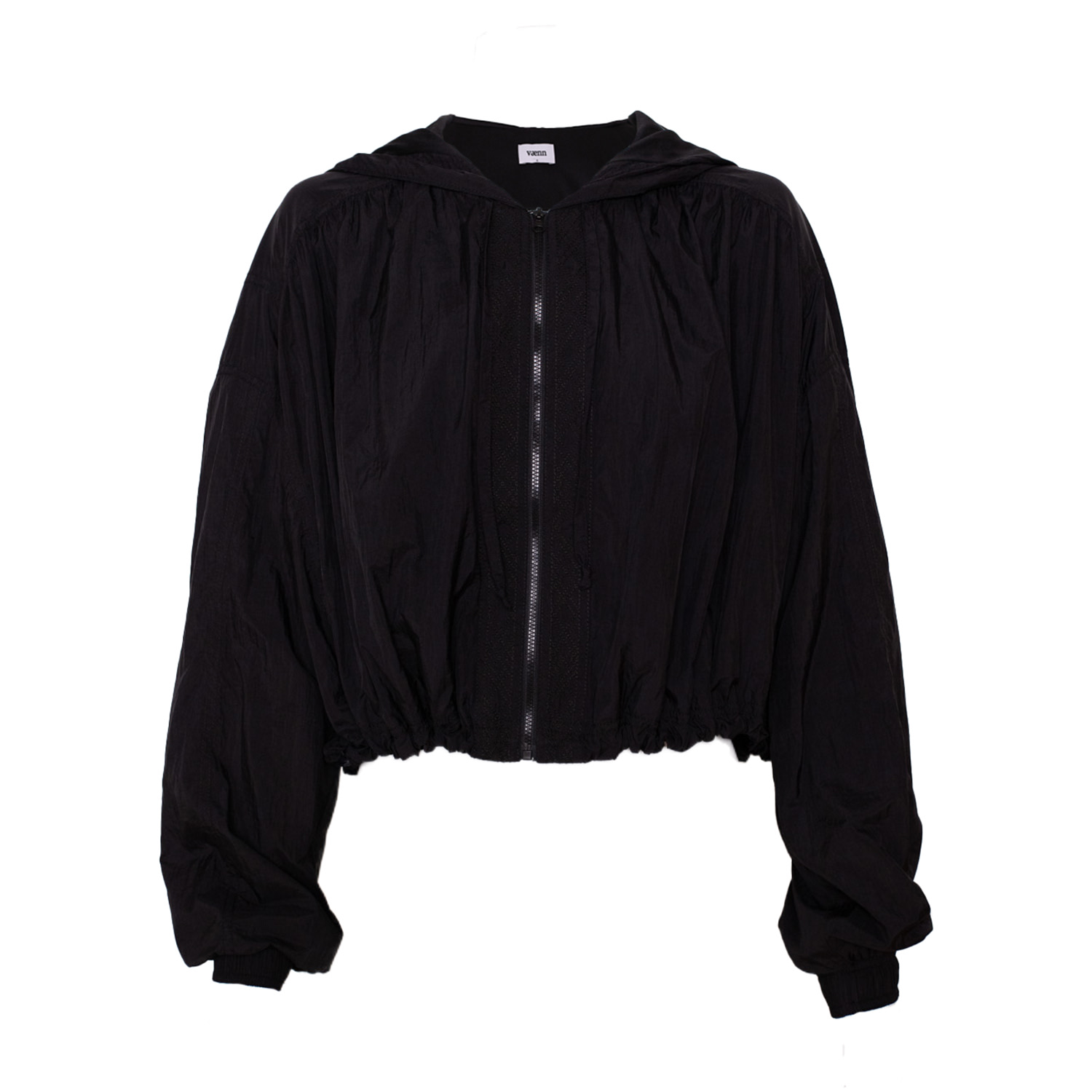 Vænn Women's Ryder Crop Hooded Spray Jacket Carbon Black In Black