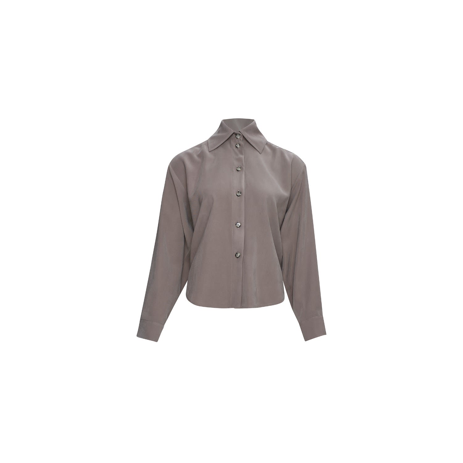 Women’s Grey Short Cupro Shirt - Taupe Small PliÃ©