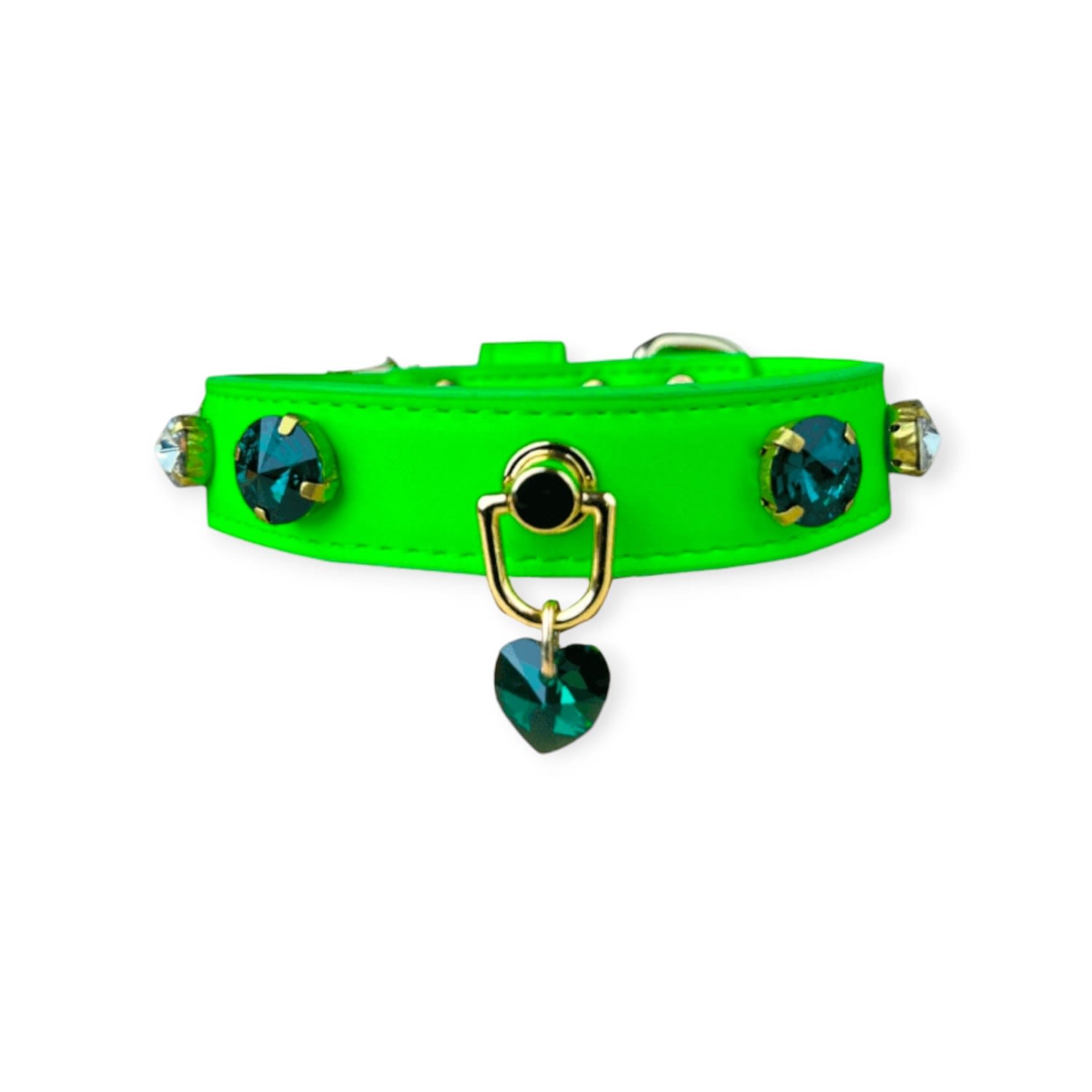 Swarovski-Neon Green Dog Collar | Extra Small | Makpaws