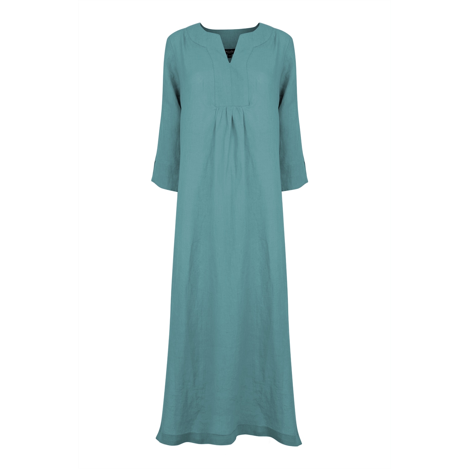Women's Blue Life Style Linen Maxi Dress - Smoke | Extra Large | Nologo-Chic
