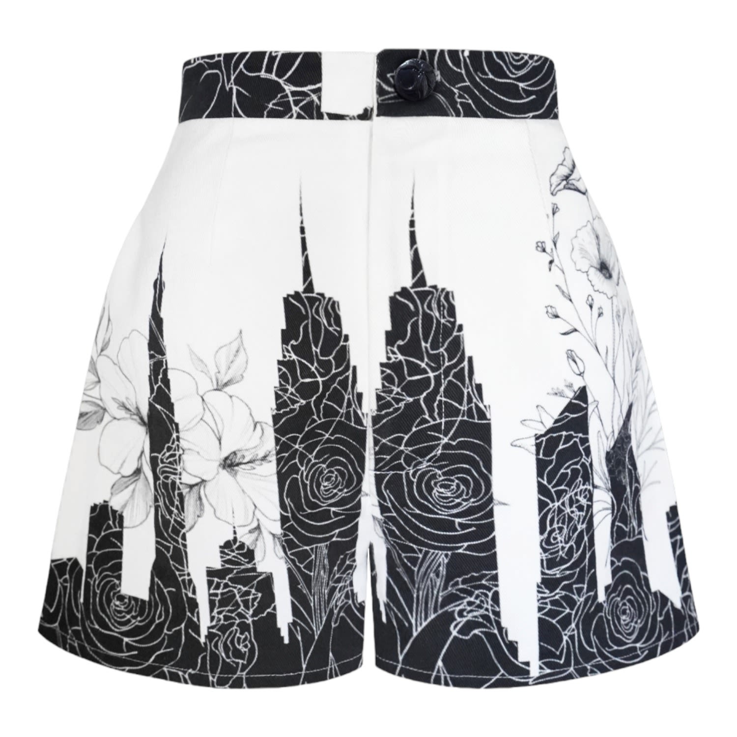 Dre Denim Shorts - Black And White Extra Small Kathy C Vang