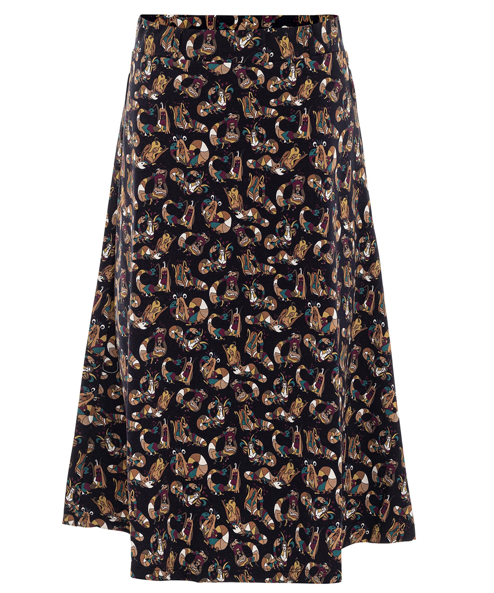 Women’s Shahmaran Print A-Line Navy Blue Skirt Medium Anou Anou